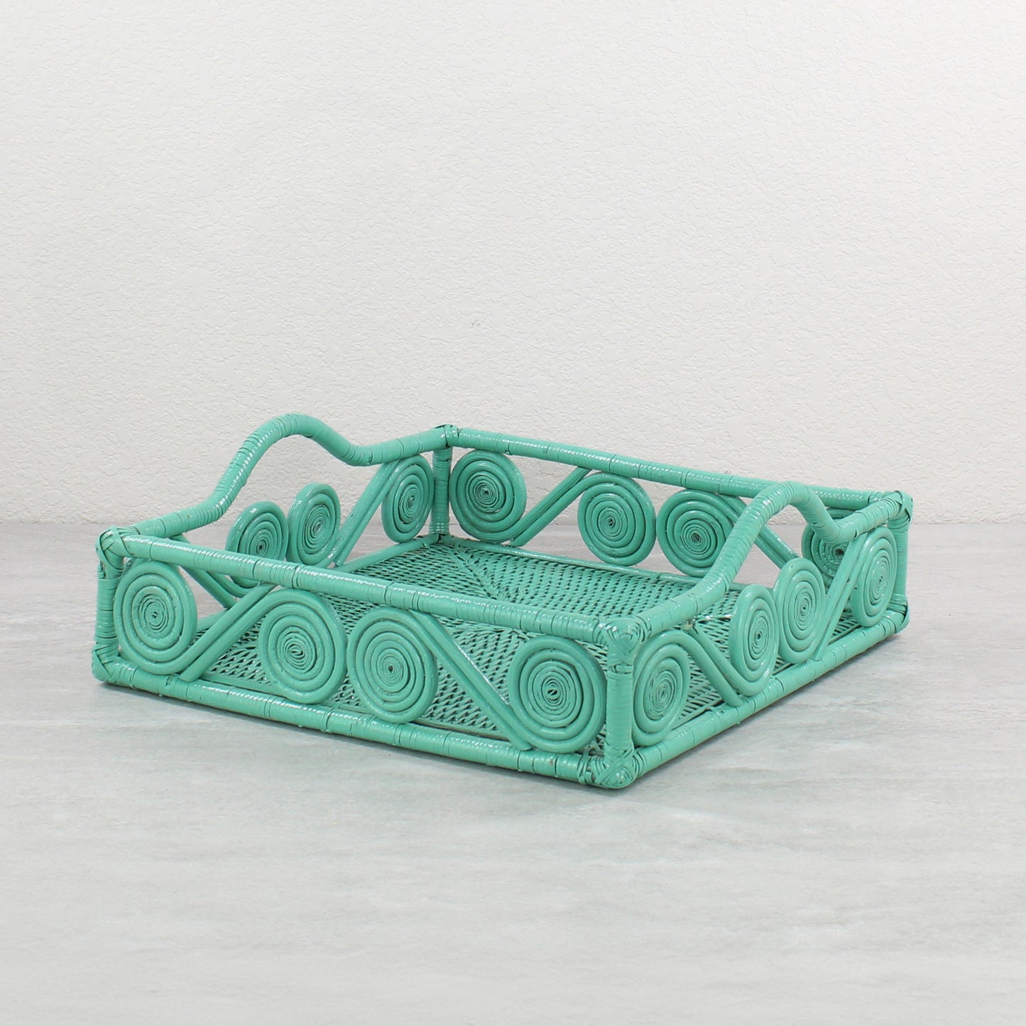 Coastal Rattan Dining – Turquoise | Eco-Friendly Tableware