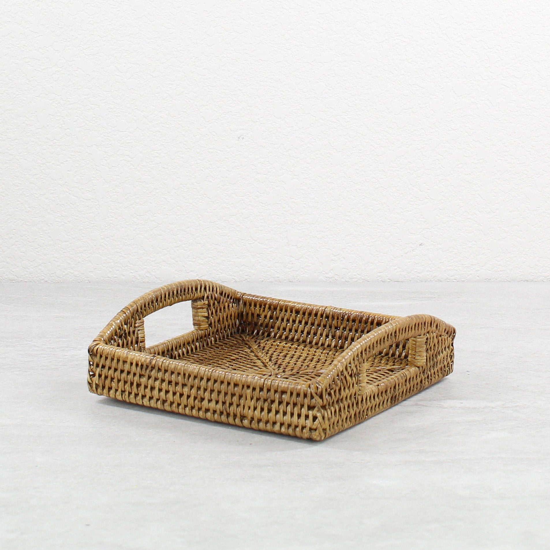ECO HANDCRAFT handmade rattan tray with handles, ideal for breakfast, serving, or minimalist home styling
