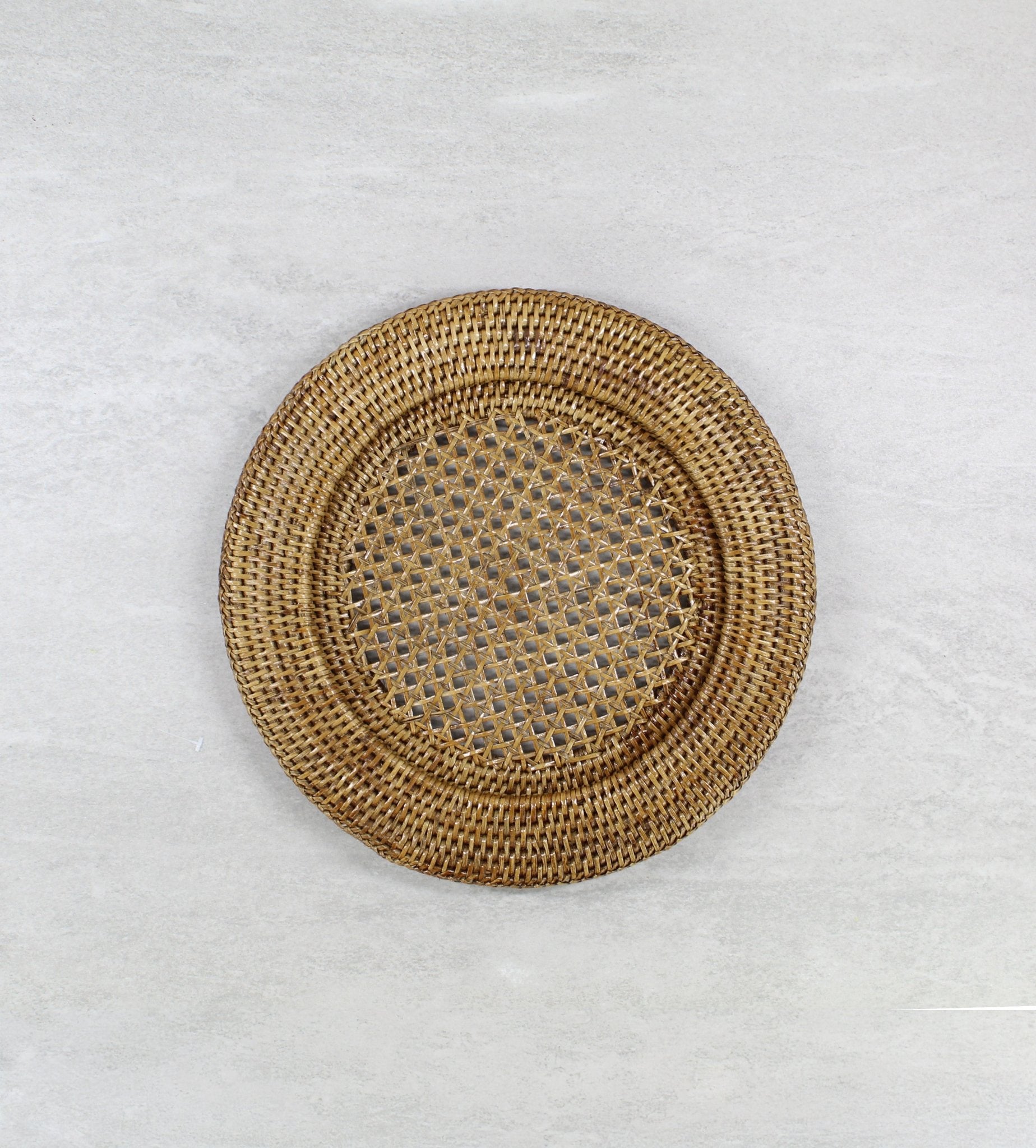 Tight woven handmade rattan charger placemat by ECO HANDCRAFT, perfect for elegant eco-friendly table settings