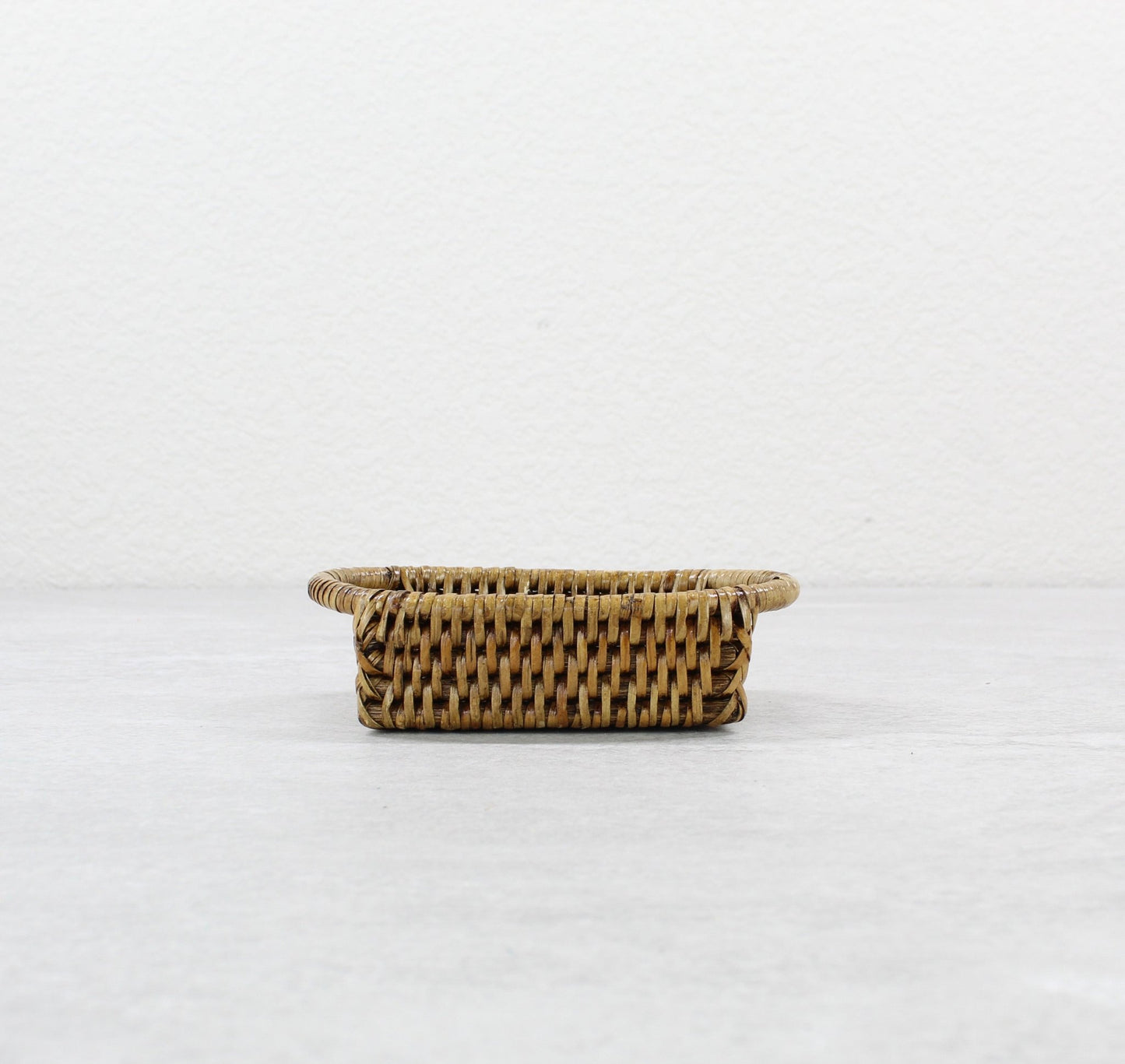 ECO HANDCRAFT mini rectangular rattan basket tray for spices, or jewelry in sustainable handmade style