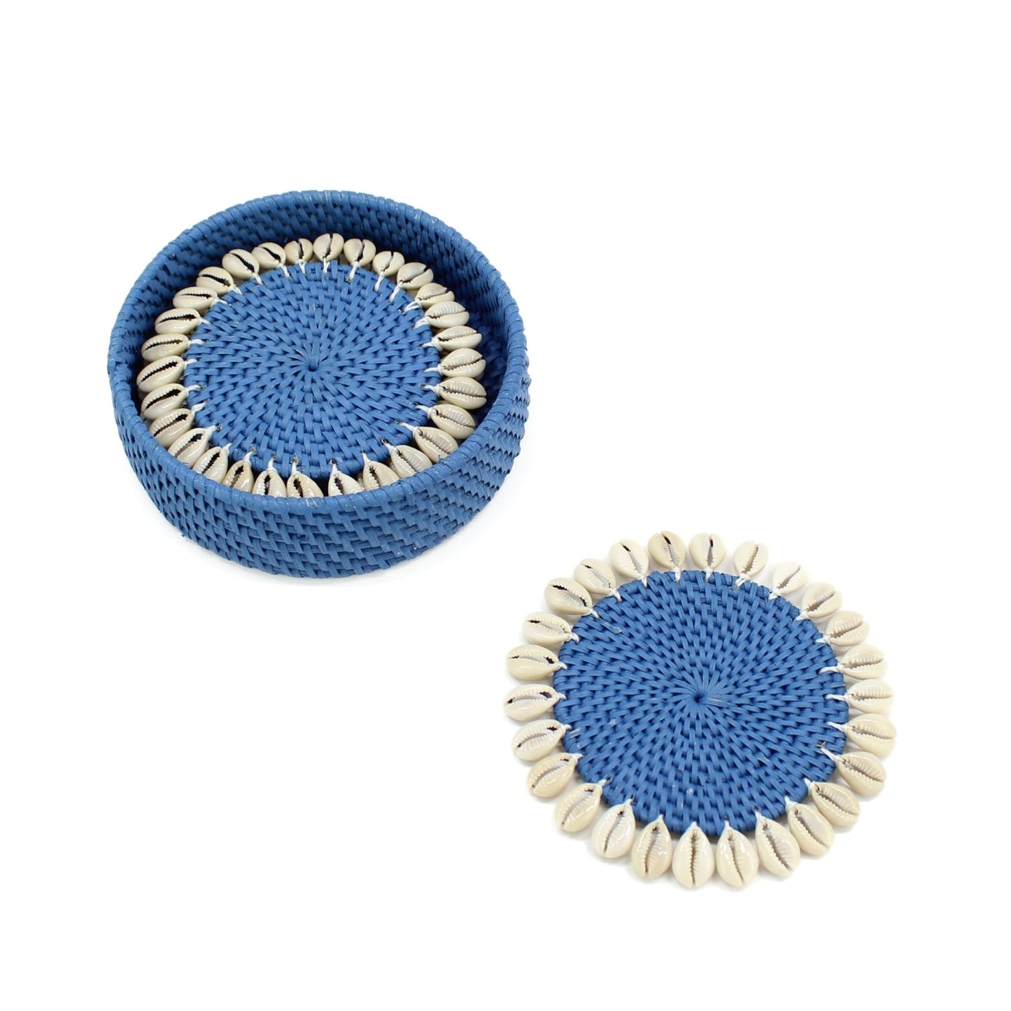 Dinning-Table-Setting-Luxury-High-Quality-Handmade-Sustainable-Blue-Rattan-Seashell-Coaster-1