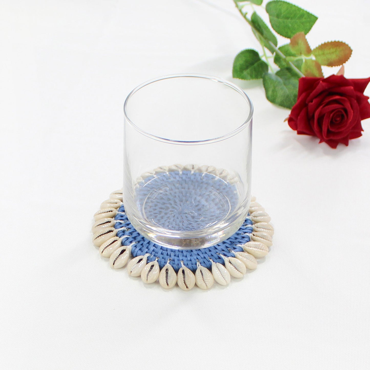 Dinning-Table-Setting-Luxury-High-Quality-Handmade-Sustainable-Blue-Rattan-Seashell-Coaster-10