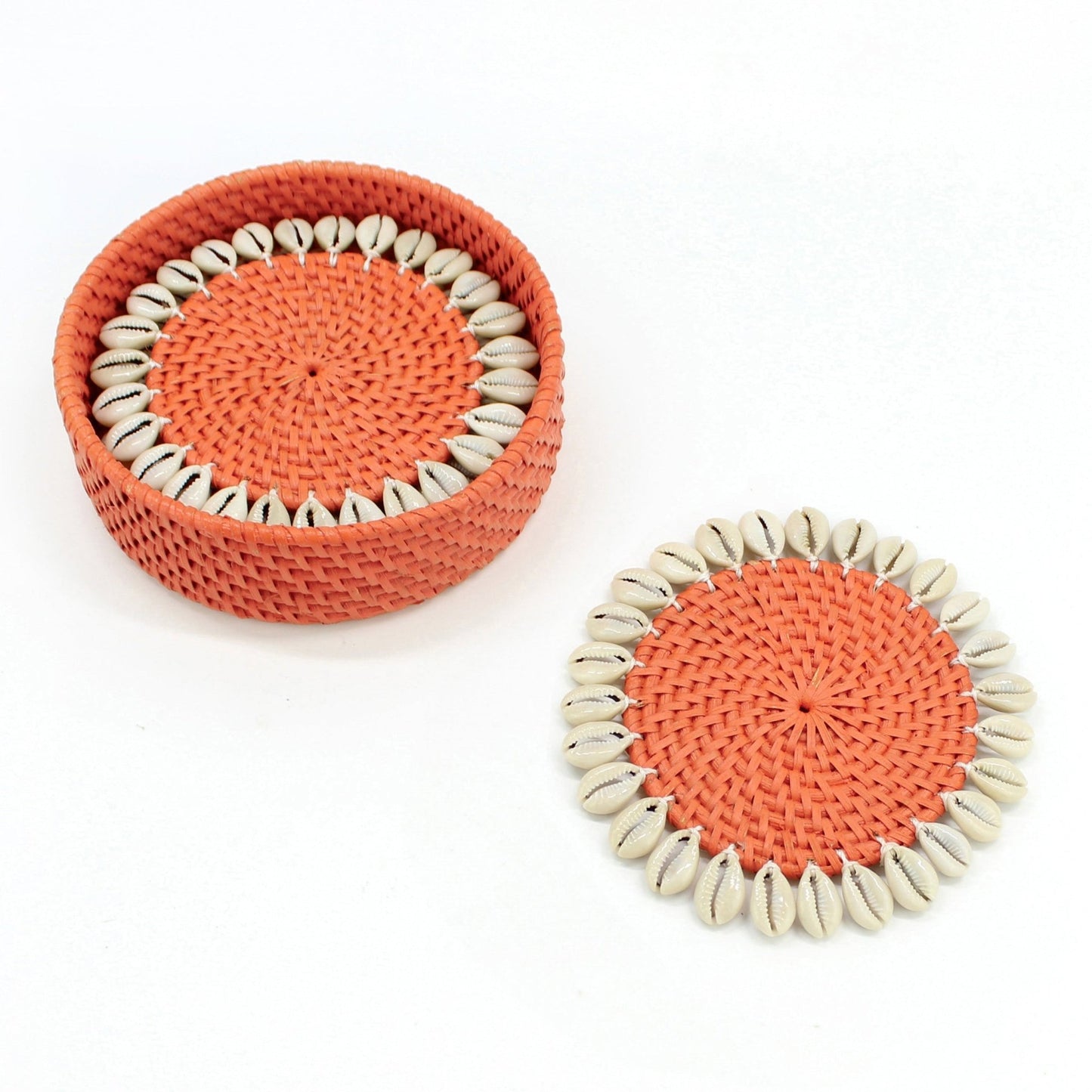 Dinning-Table-Setting-Luxury-High-Quality-Handmade-Sustainable-Orange-Rattan-Seashell-Coaster-1