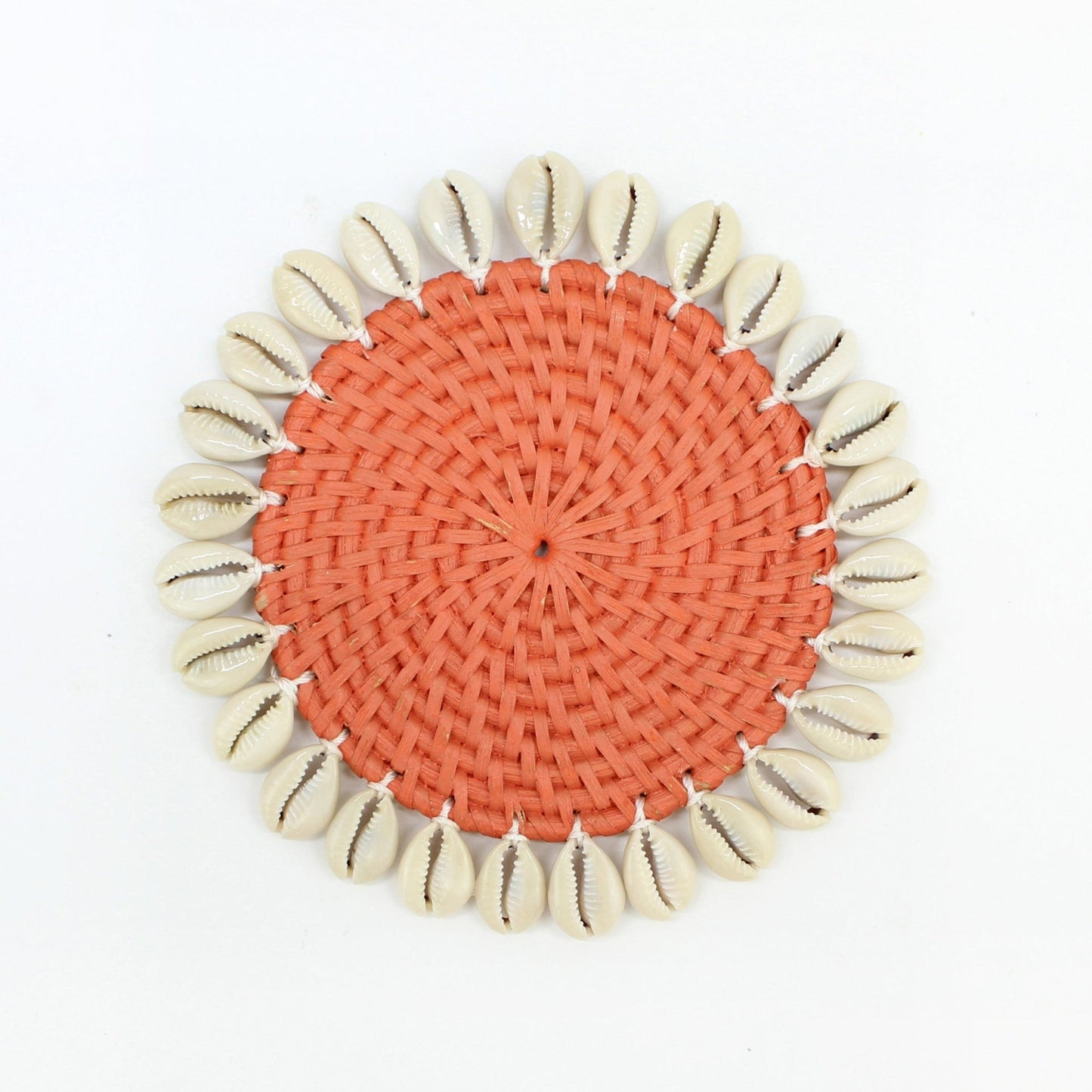 Orange Rattan Seashell Coasters-01