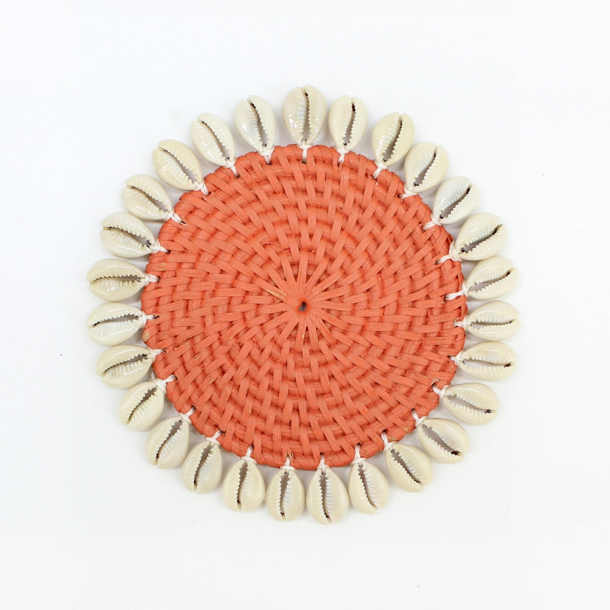 Orange Rattan Seashell Coasters-01