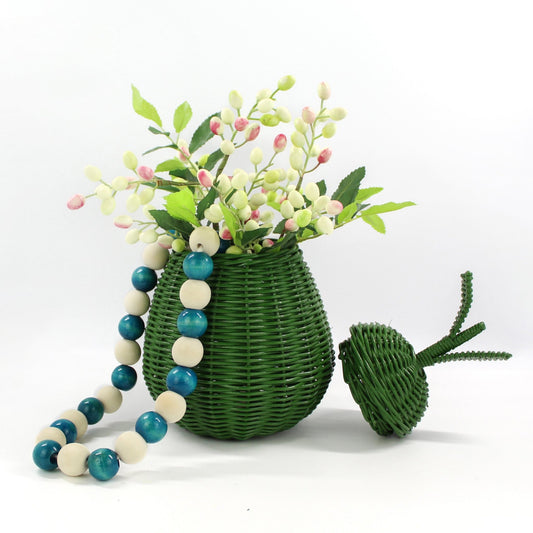 Handcrafted Rattan Pear Basket