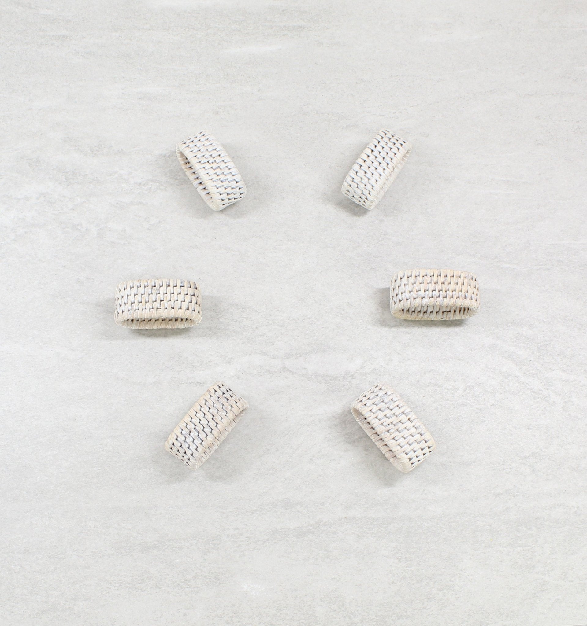Handwoven whitewashed rattan napkin rings for boho dining – ECO HANDCRAFT