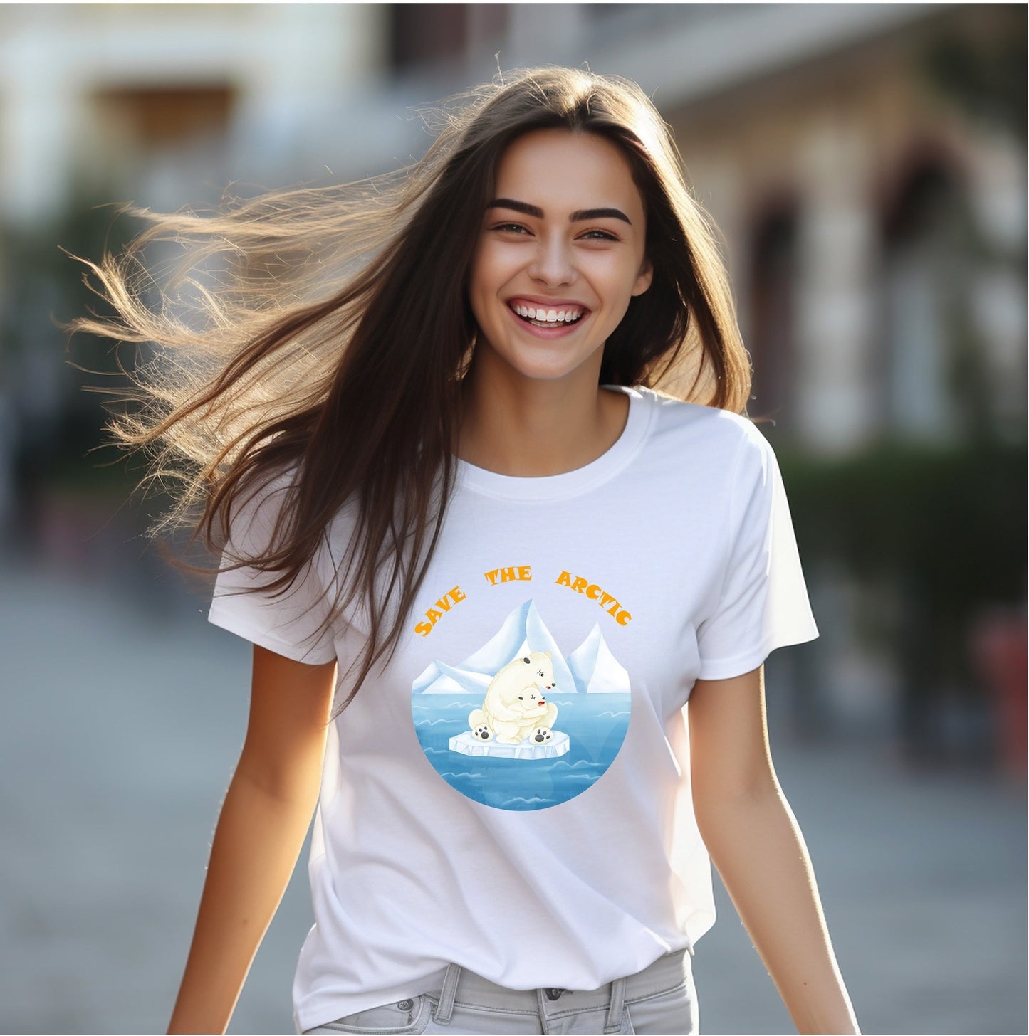 Save the Arctic Polar Bear Unisex T-Shirt – Eco-Friendly Graphic Tee