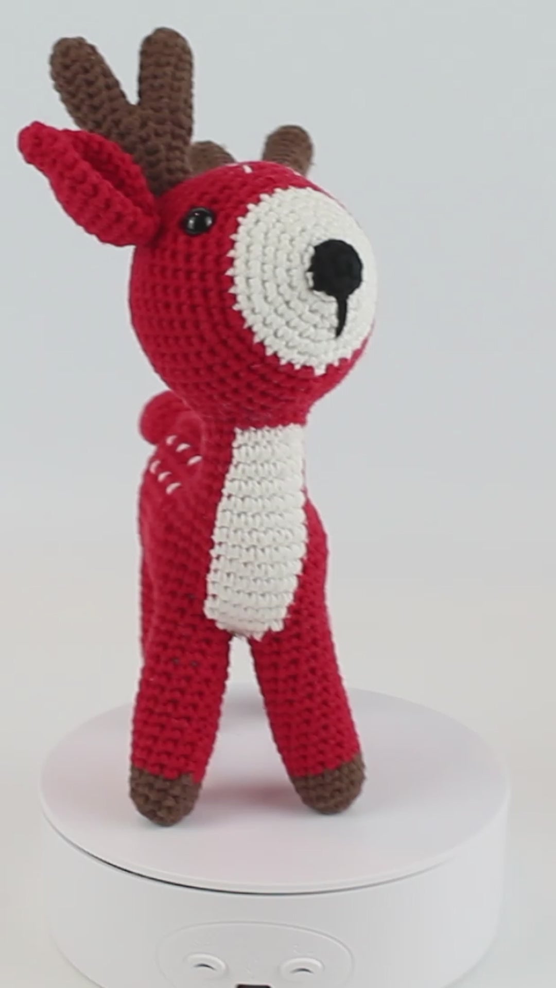 red crochet deer