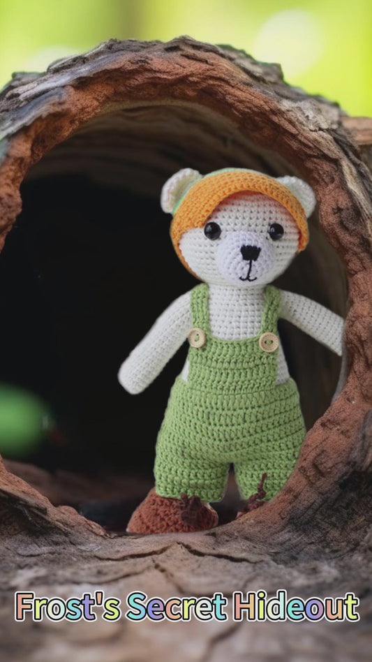 Original Design Handmade Crochet Standing Amigurumi Polar Bear - Eco-Friendly, Climate Change Awareness