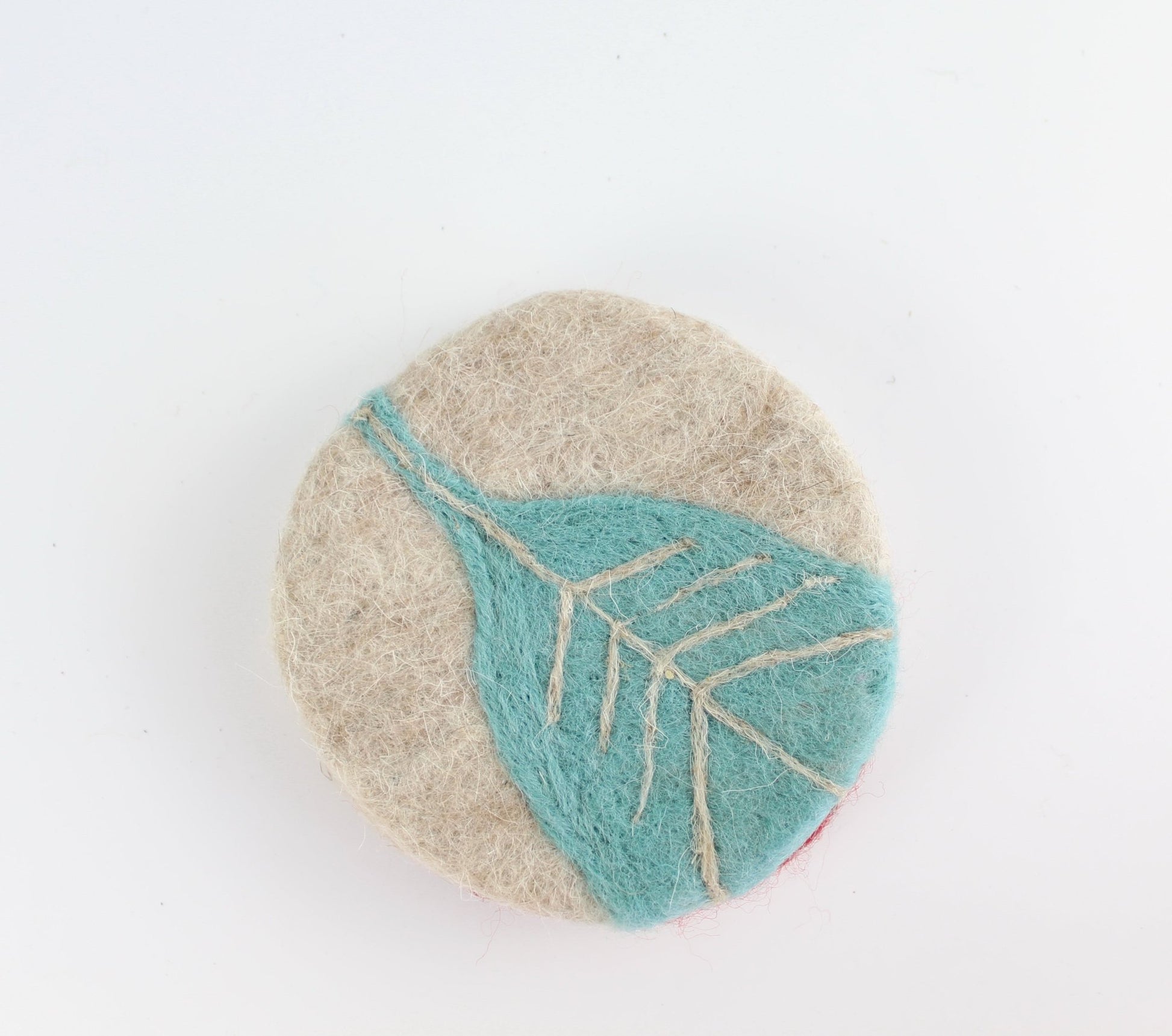 Leaves Felted Wool Coasters, Set of 4 - Eco Handcraft store