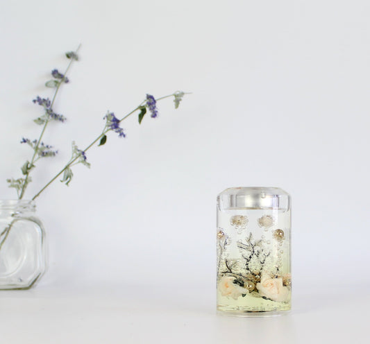 Artificial Flower Resin Candle Holder-C - Eco Handcraft store