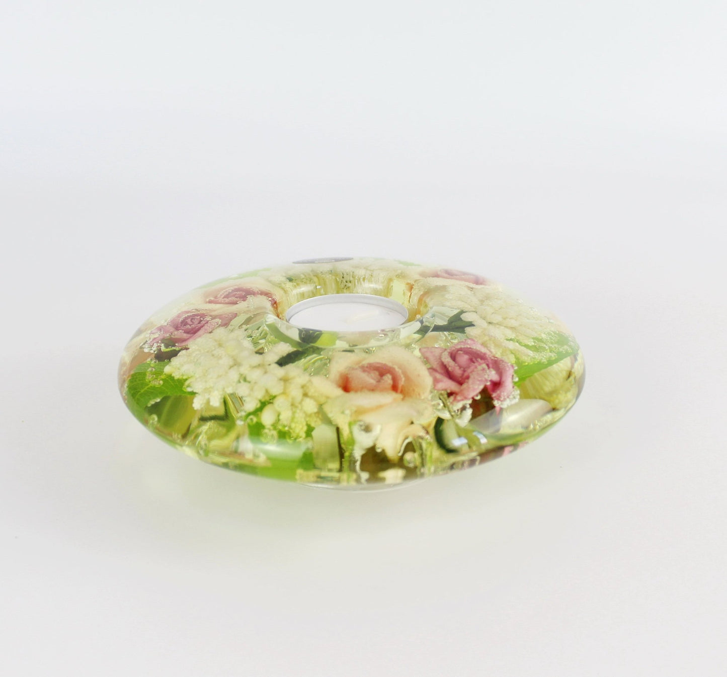 Artificial Flower Resin Candle Holder-D - Eco Handcraft store