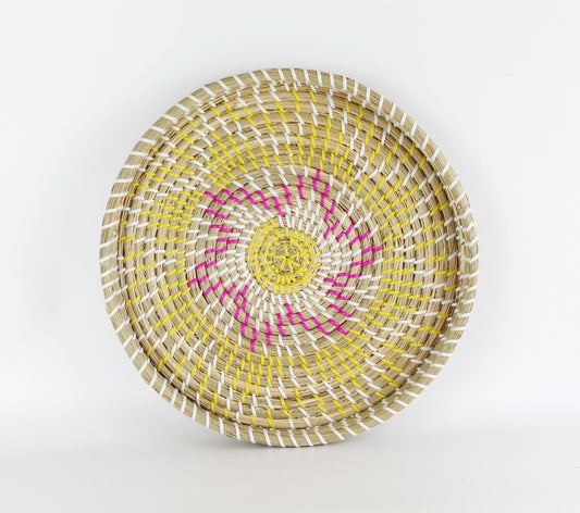 Natural Seagrass Woven Round Serving Tray - Eco Handcraft store