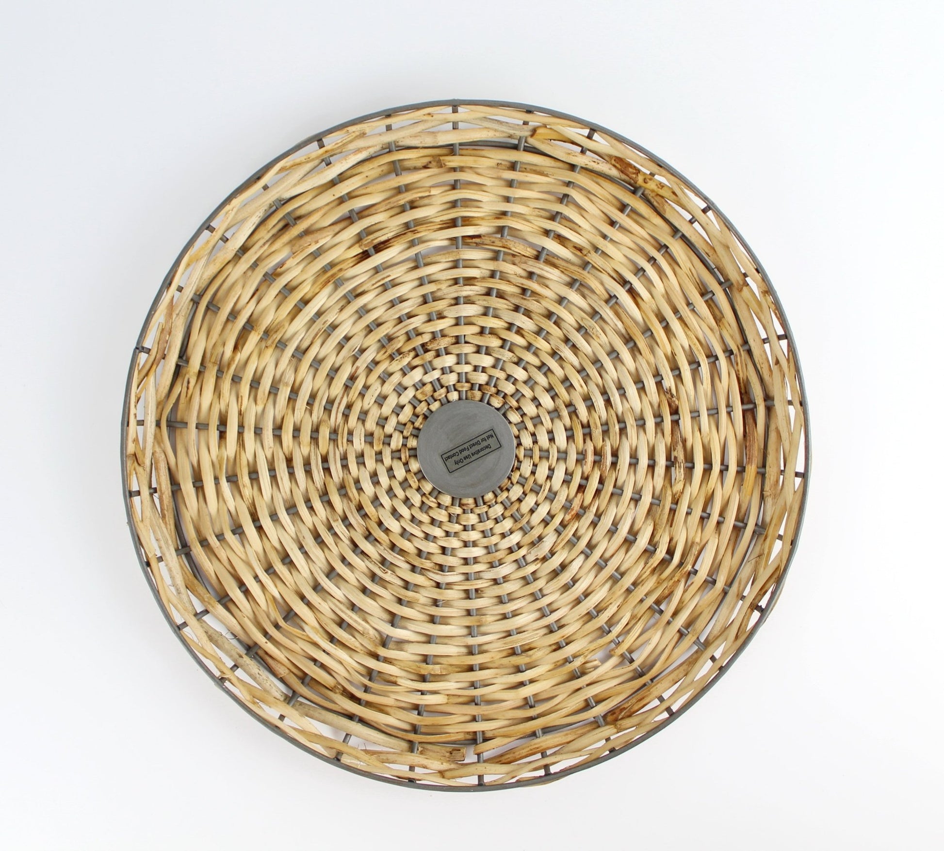 Rattan & Iron Woven Tray - Eco Handcraft store