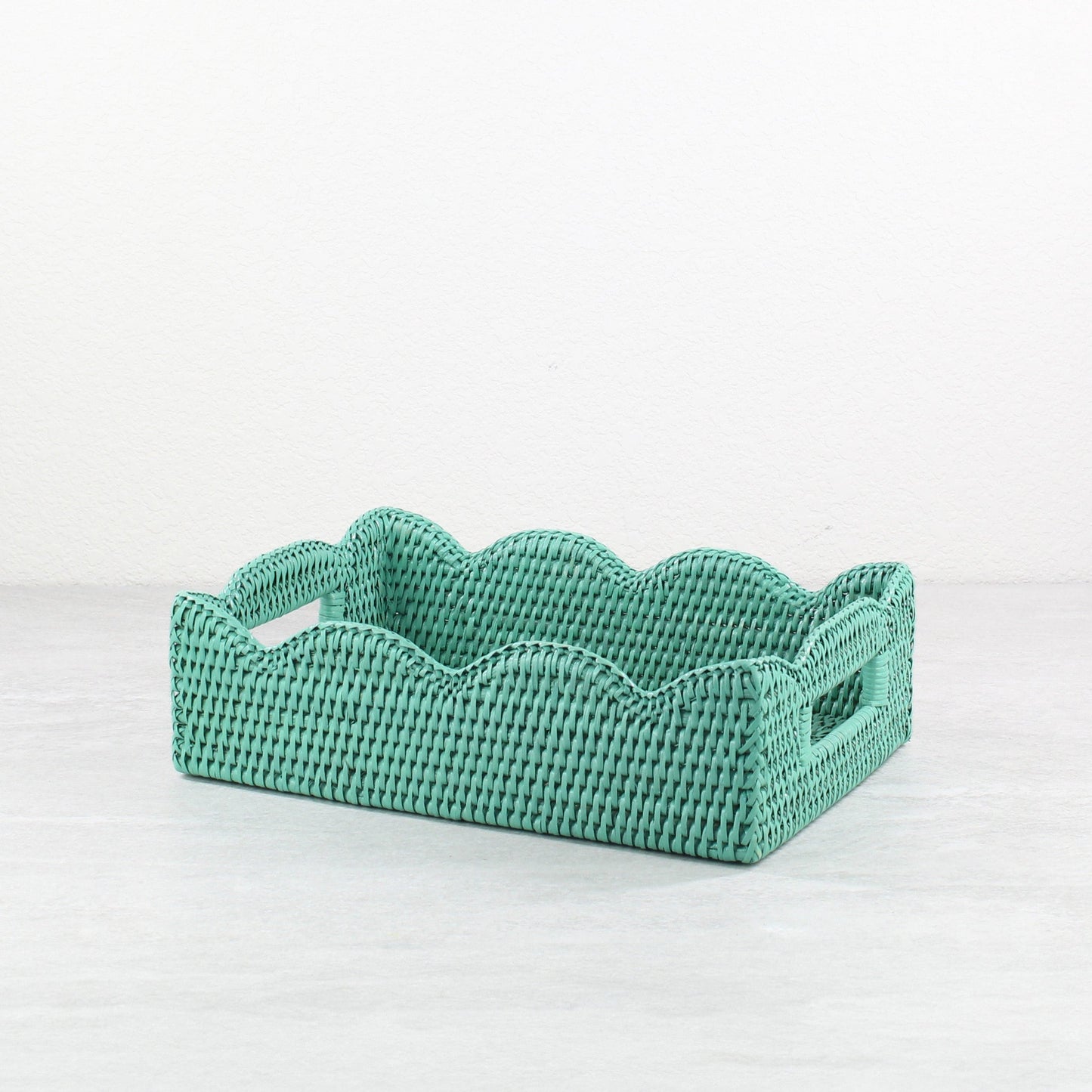 Coastal Rattan Dining – Turquoise | Eco-Friendly Tableware