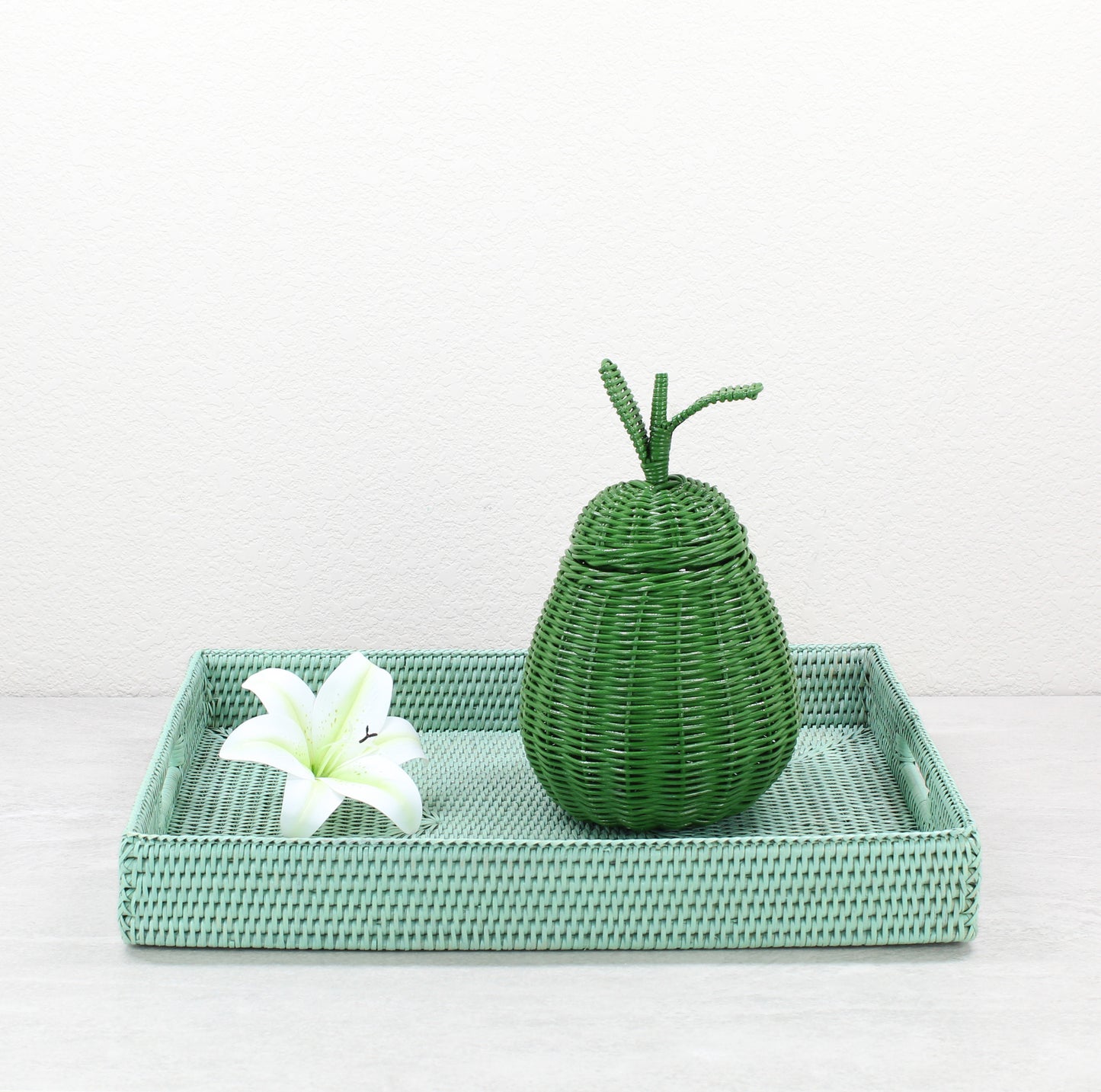 Elegant Wedding Gift Collection - Sustainable Sage Leaf Green Rattan Home Décor