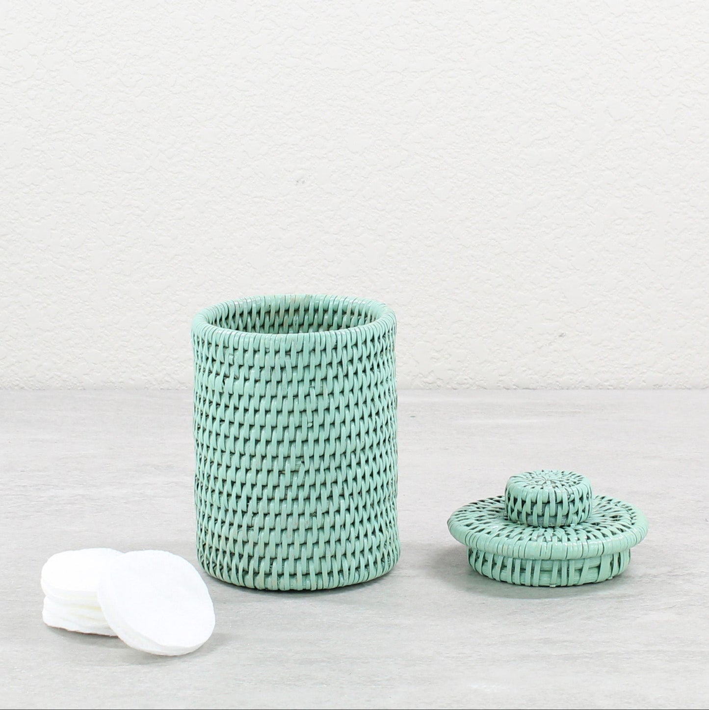 Sage Leaf Rattan Décor for Small Spaces- storage canisters-17