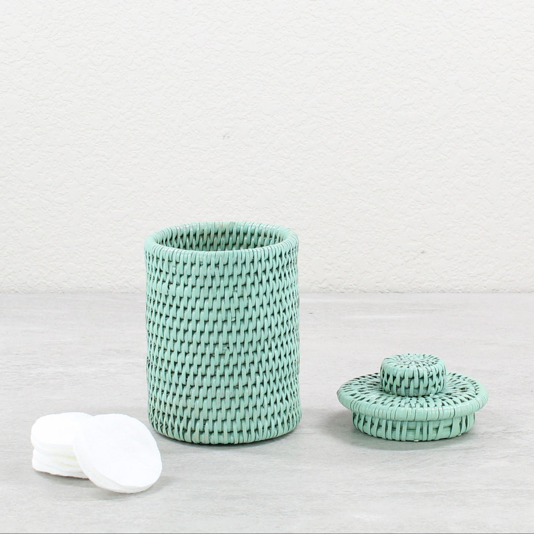 Sage Leaf Rattan Décor for Small Spaces- storage canisters-17