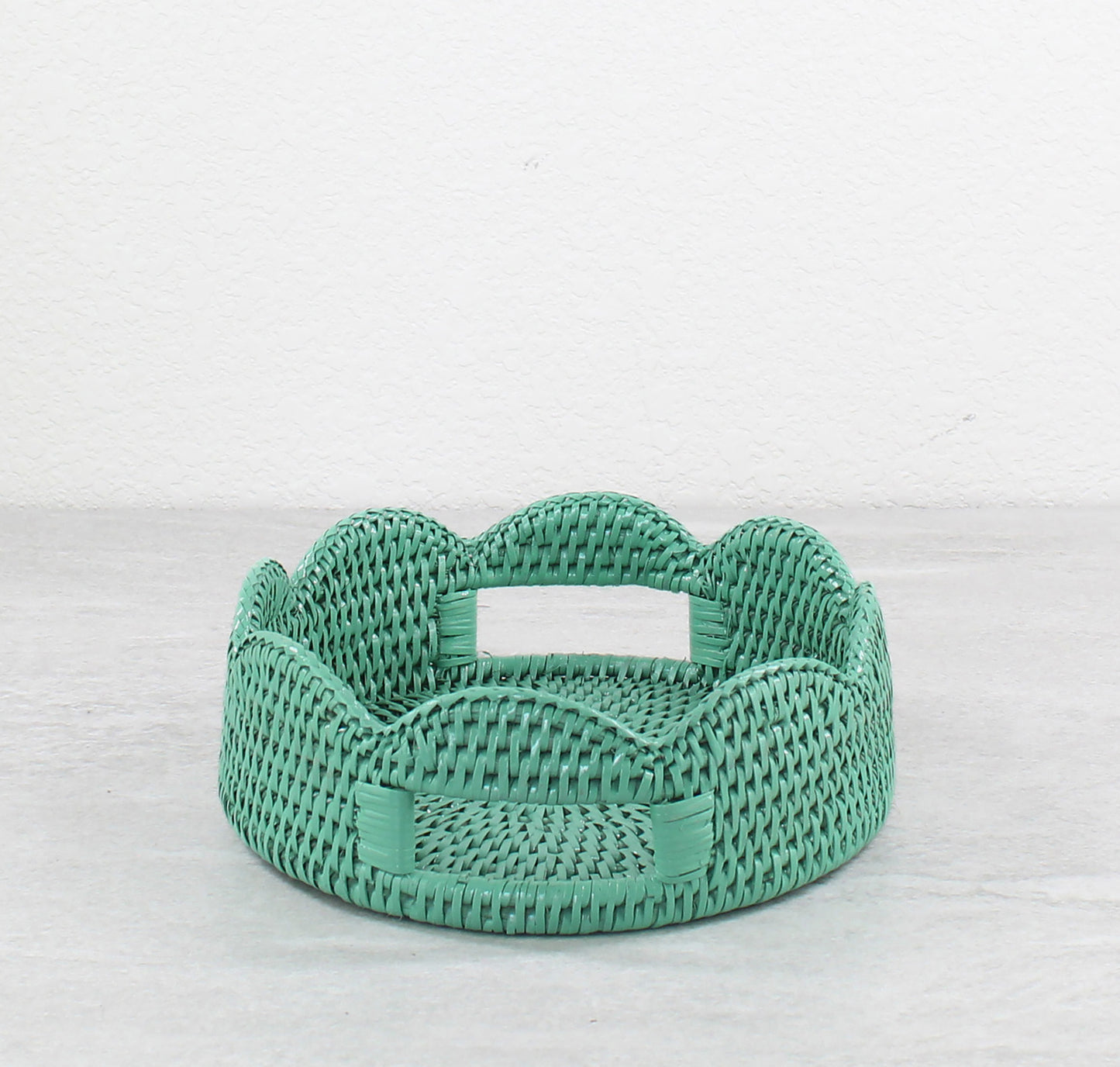 Coastal Rattan Dining – Turquoise | Eco-Friendly Tableware
