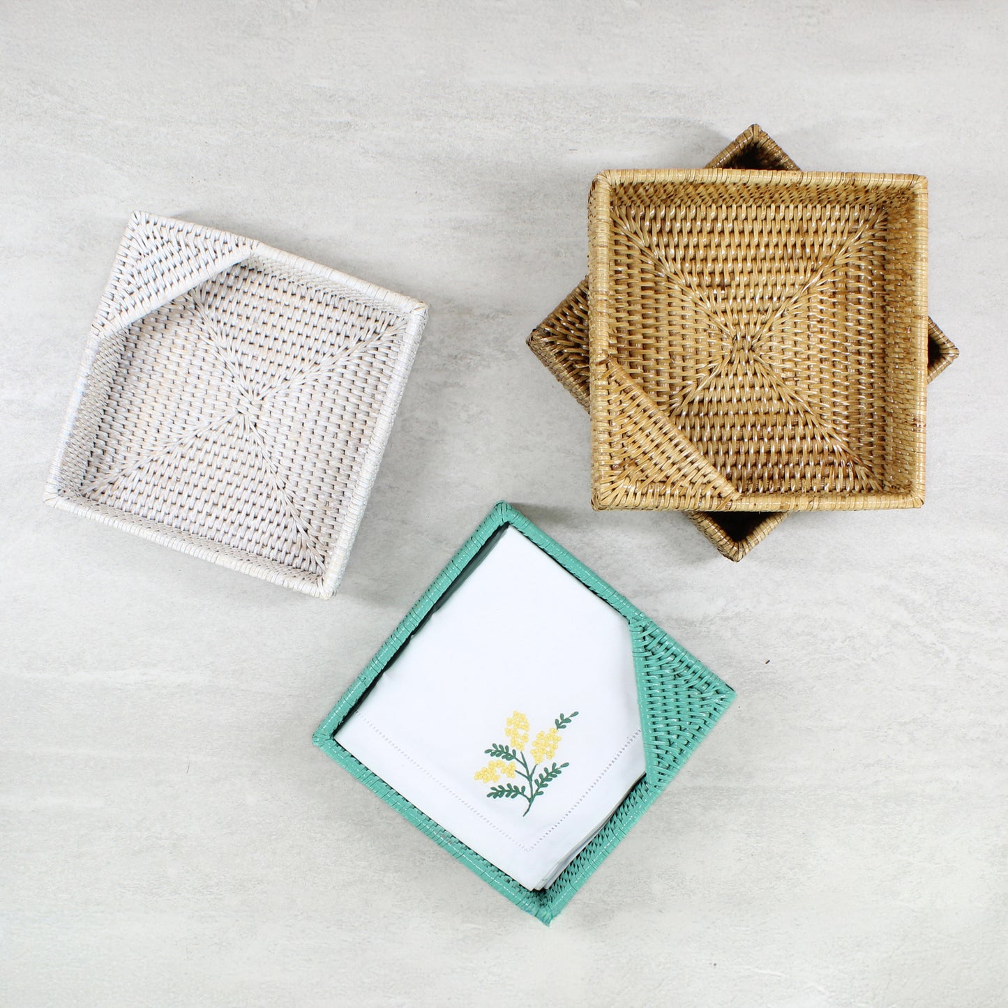 Rattan Square Napkin Holder