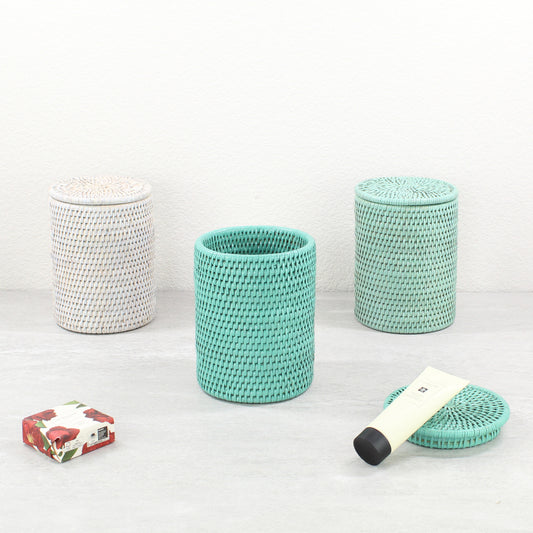 Chic Rattan Canister with Lid (No Insert)-Artisan Storage
