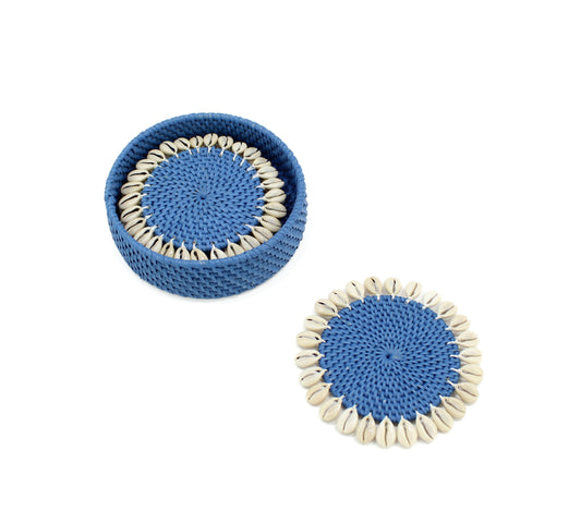 Dinning-Table-Setting-Luxury-High-Quality-Handmade-Sustainable-Blue-Rattan-Seashell-Coaster-1