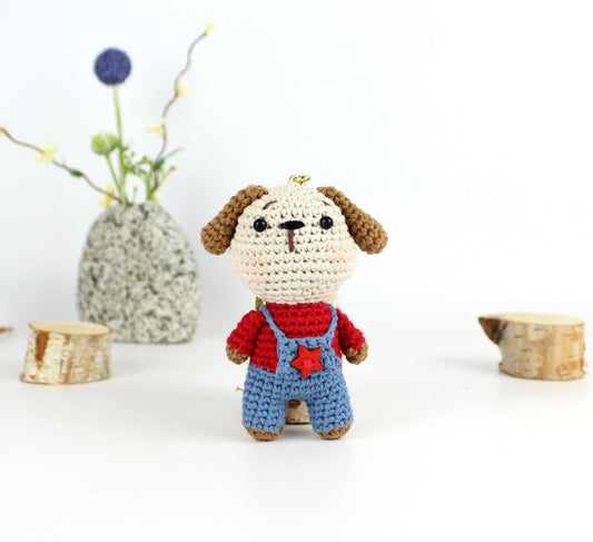 Dog-Amigurumi-Crochet-Bag Charm-Keychain-01