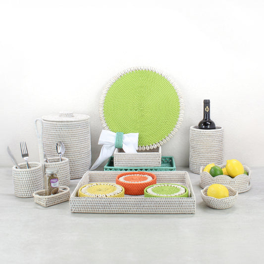 Colorful Sustainable Rattan Dining Collection