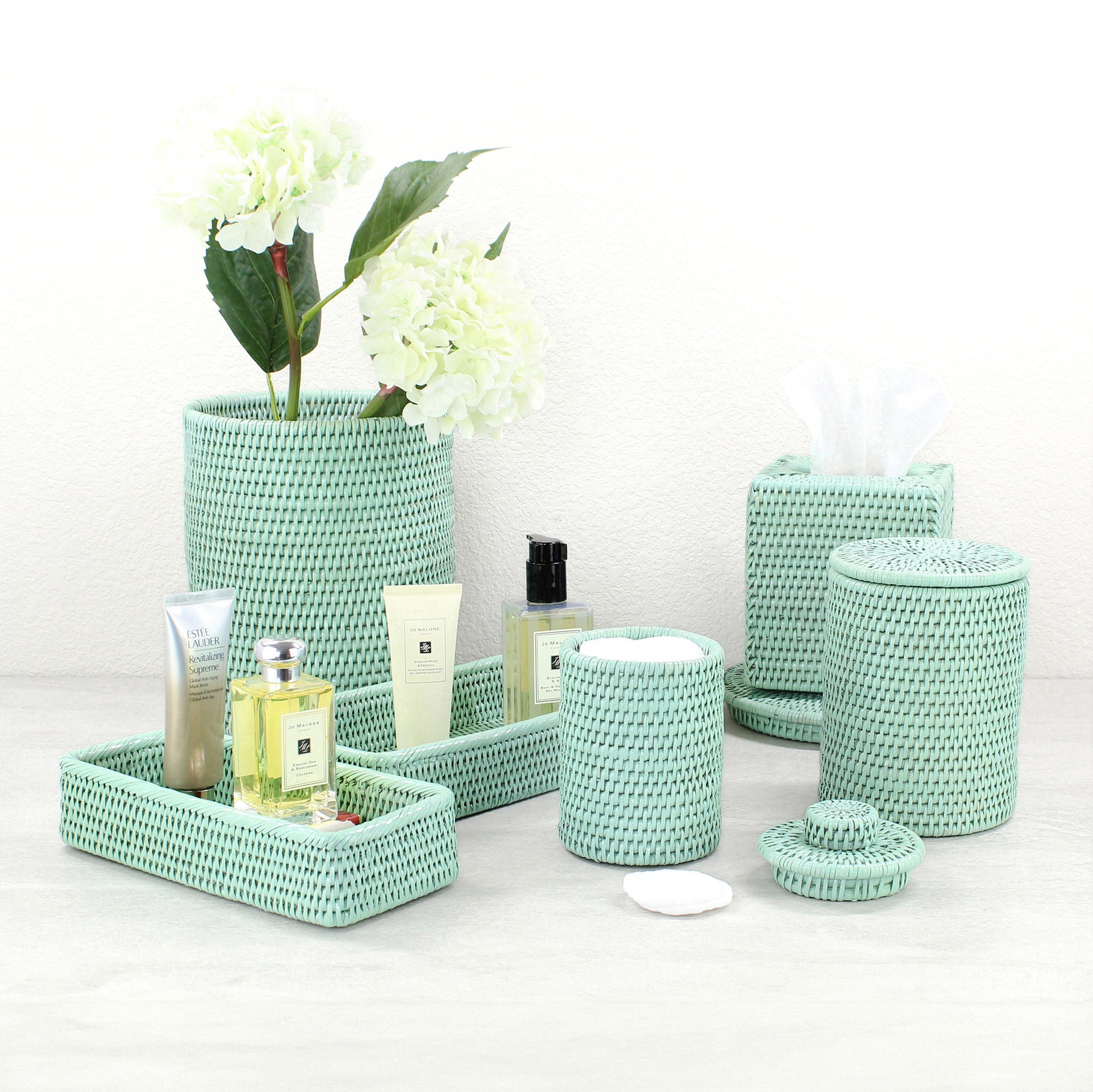 Rattan Bathroom Accessory Collection Sustainable Home Organizing Sage Leaf-01