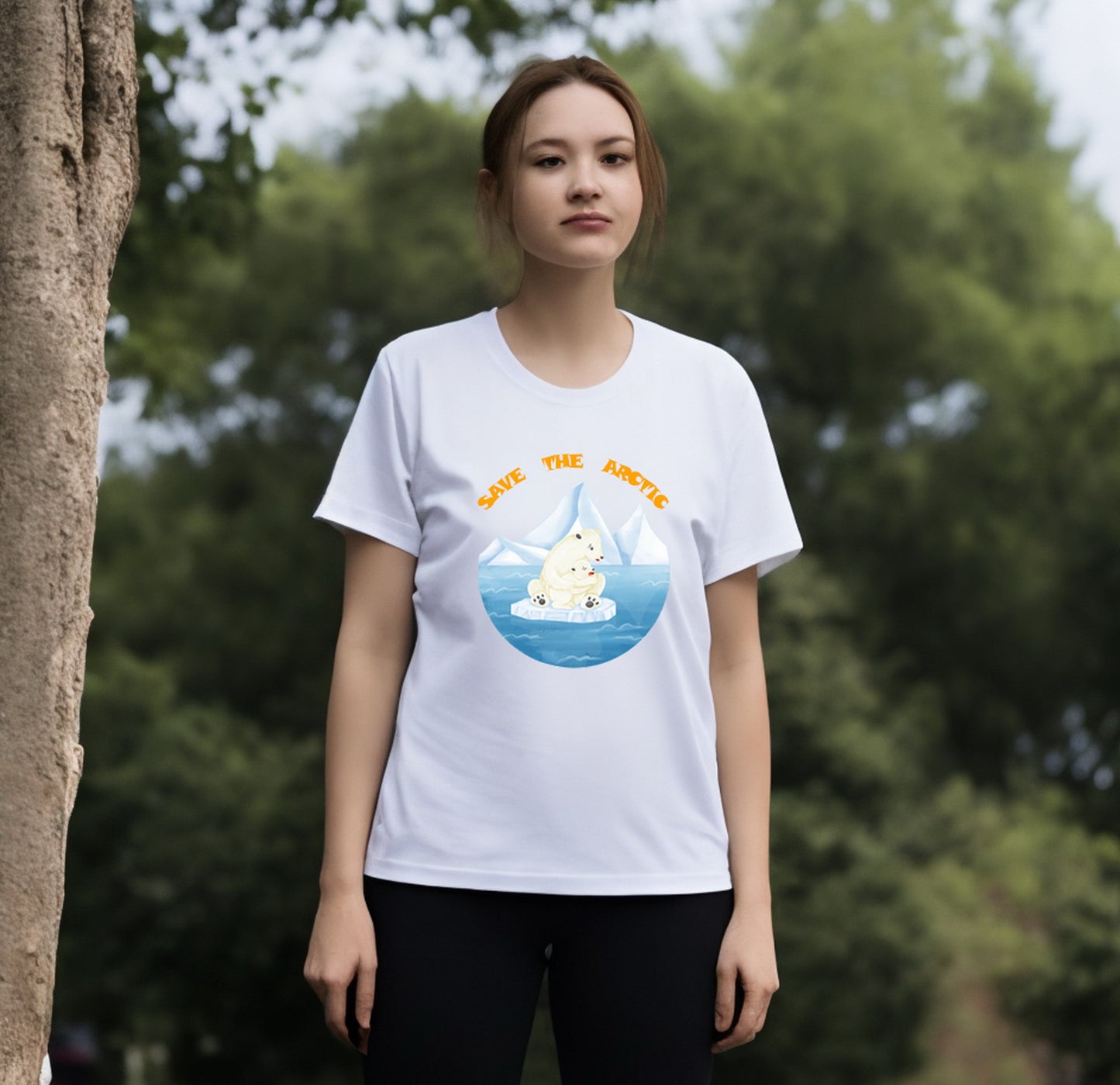 Save the Arctic Polar Bear 100% Cotton Unisex T-Shirt - Climate Change Awareness