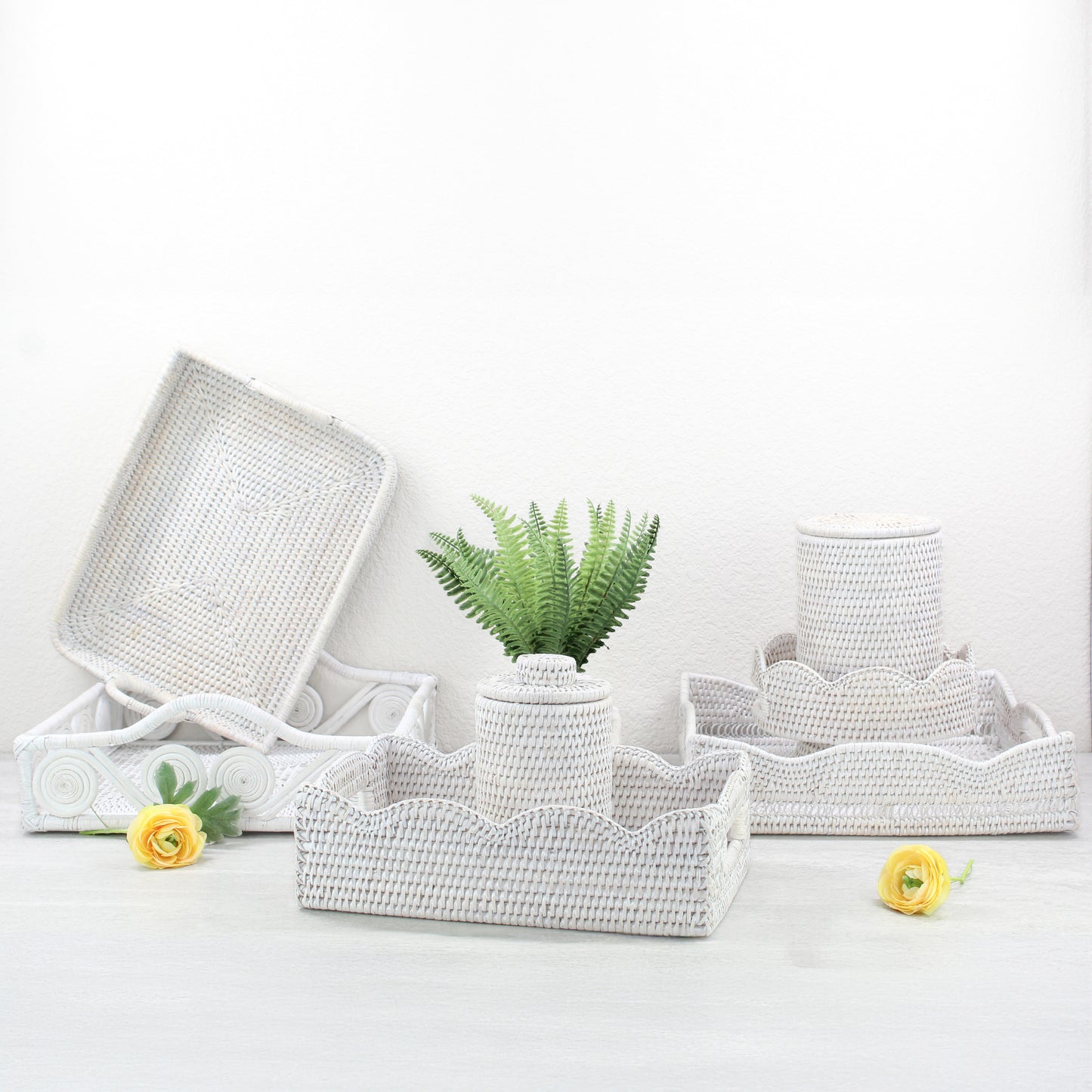 Whitewash Rattan Décor Collection for Small Spaces