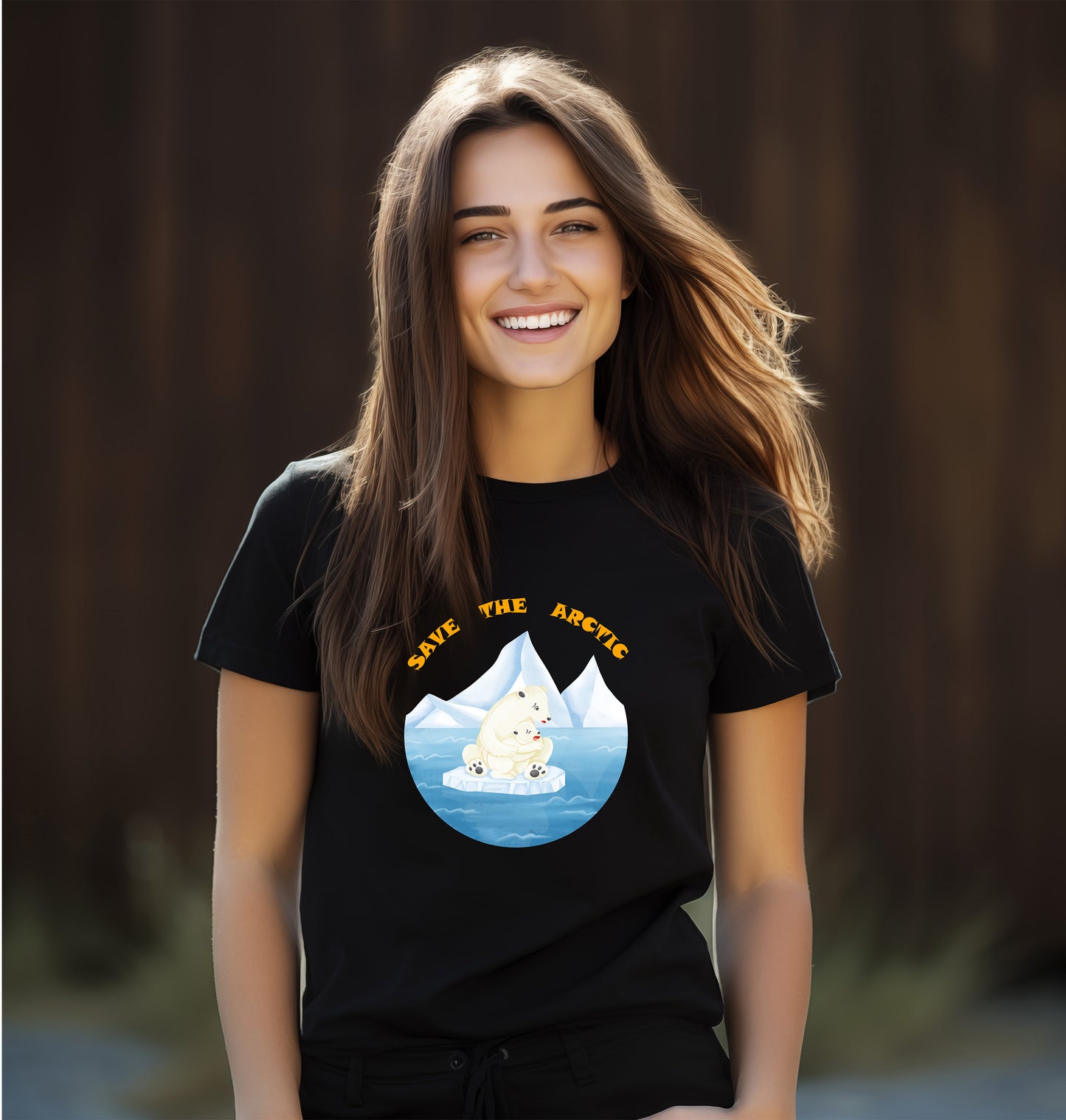 Save the Arctic Polar Bear 100% Cotton Unisex T-Shirt - Climate Change Awareness