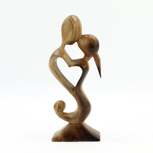 Artisan Romance: Wooden Love Sculpture