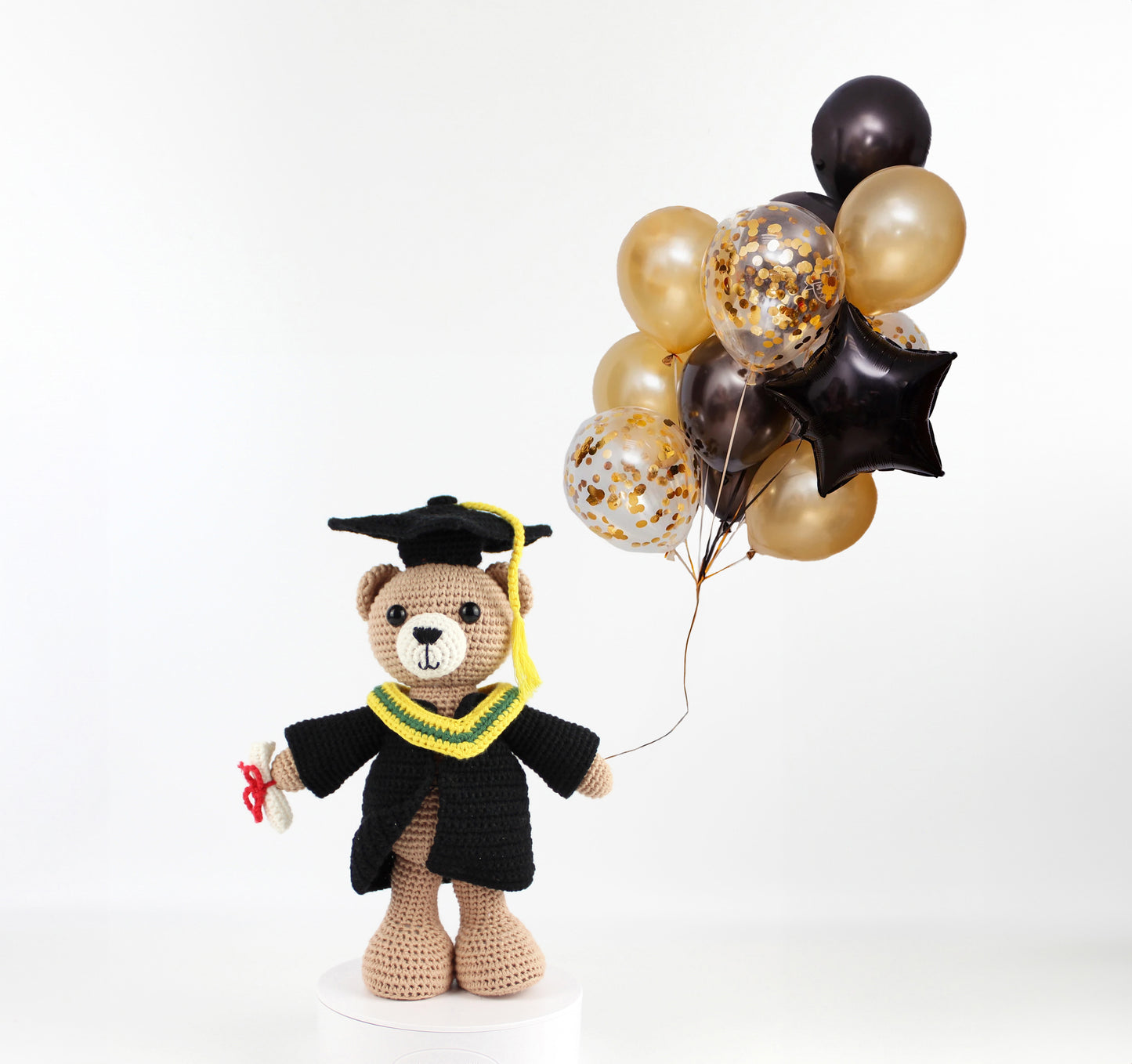 Original Design Handmade Crochet Standing Amigurumi Graduation Bear: Perfect Graduation Gift & Décor