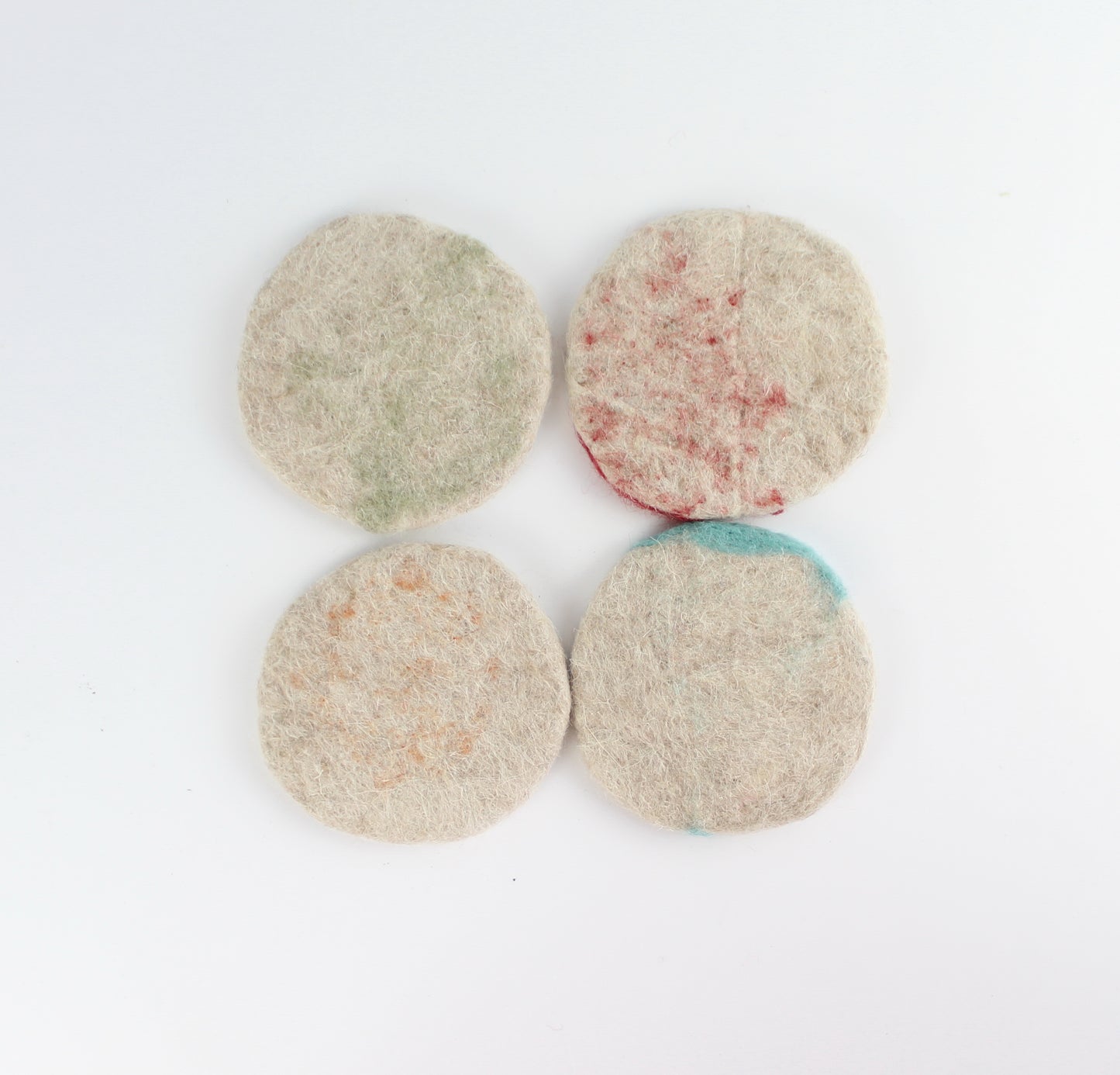 Leaves Felted Wool Coasters, Set of 4 - Eco Handcraft store