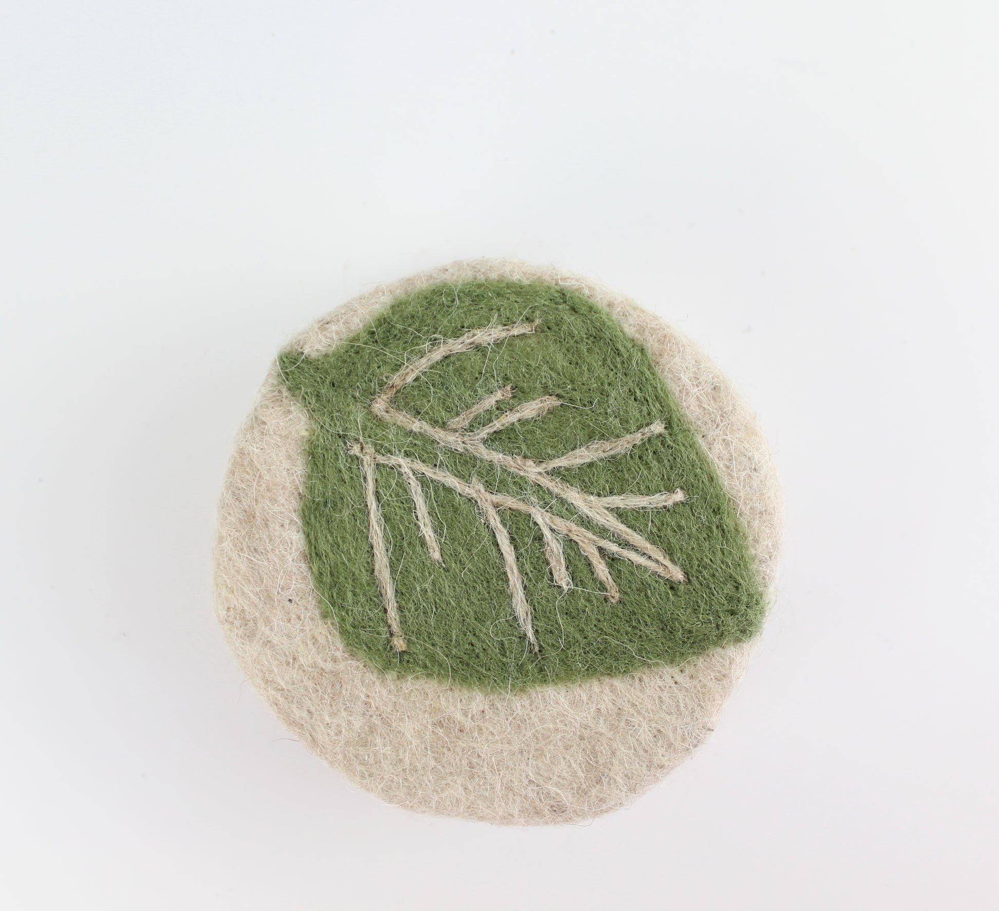 Leaves Felted Wool Coasters, Set of 4 - Eco Handcraft store