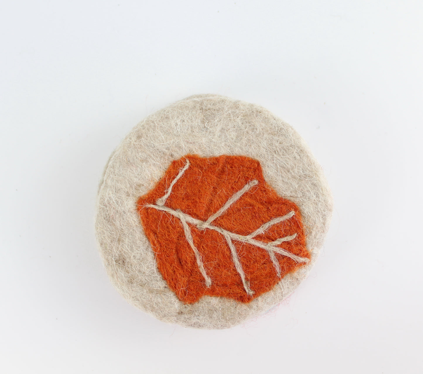 Leaves Felted Wool Coasters, Set of 4 - Eco Handcraft store