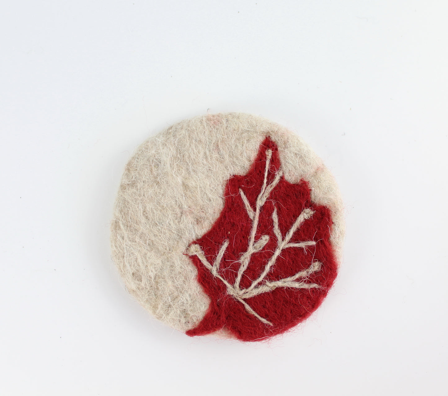 Leaves Felted Wool Coasters, Set of 4 - Eco Handcraft store