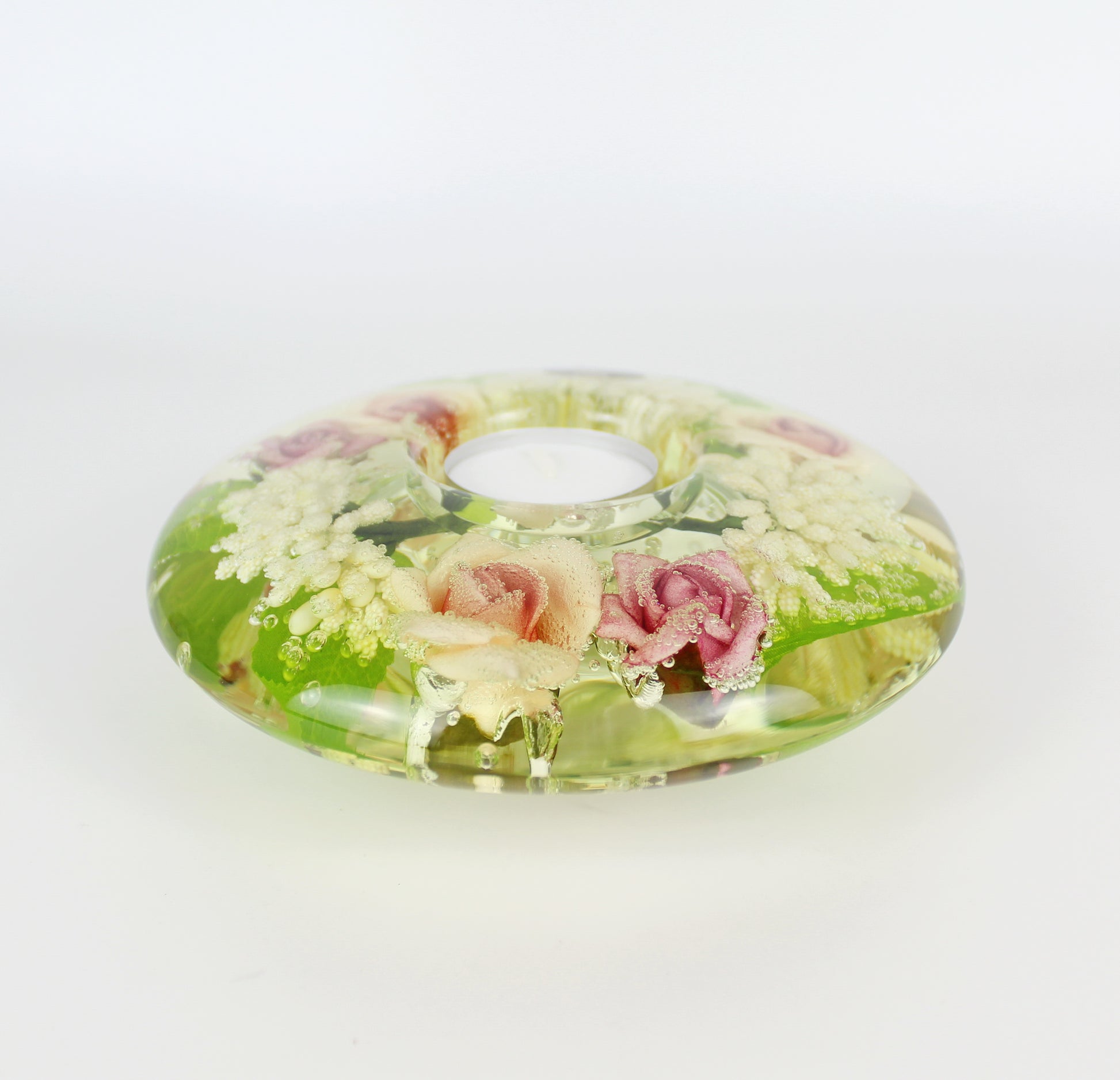 Artificial Flower Resin Candle Holder-D - Eco Handcraft store