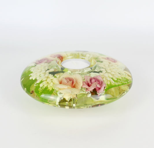 Artificial Flower Resin Candle Holder-D - Eco Handcraft store