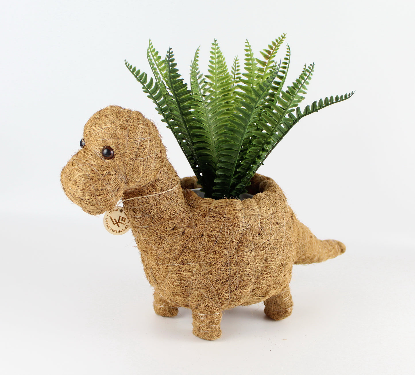 Handmade Coco Coira Animal Planter- Brontosaurus - Eco Handcraft store