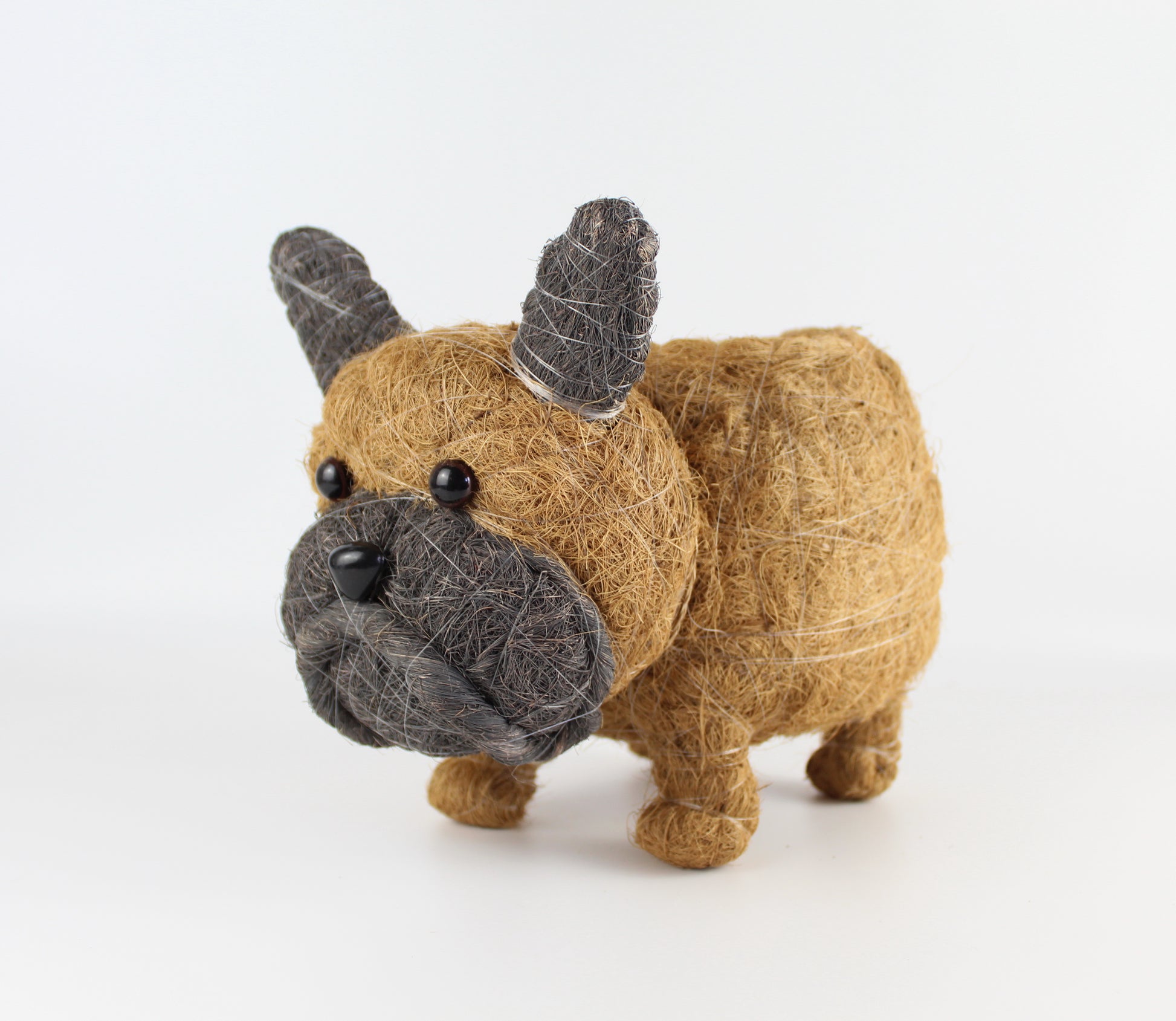 Handmade Coco Coira Animal Planter- French Bulldog - Eco Handcraft store