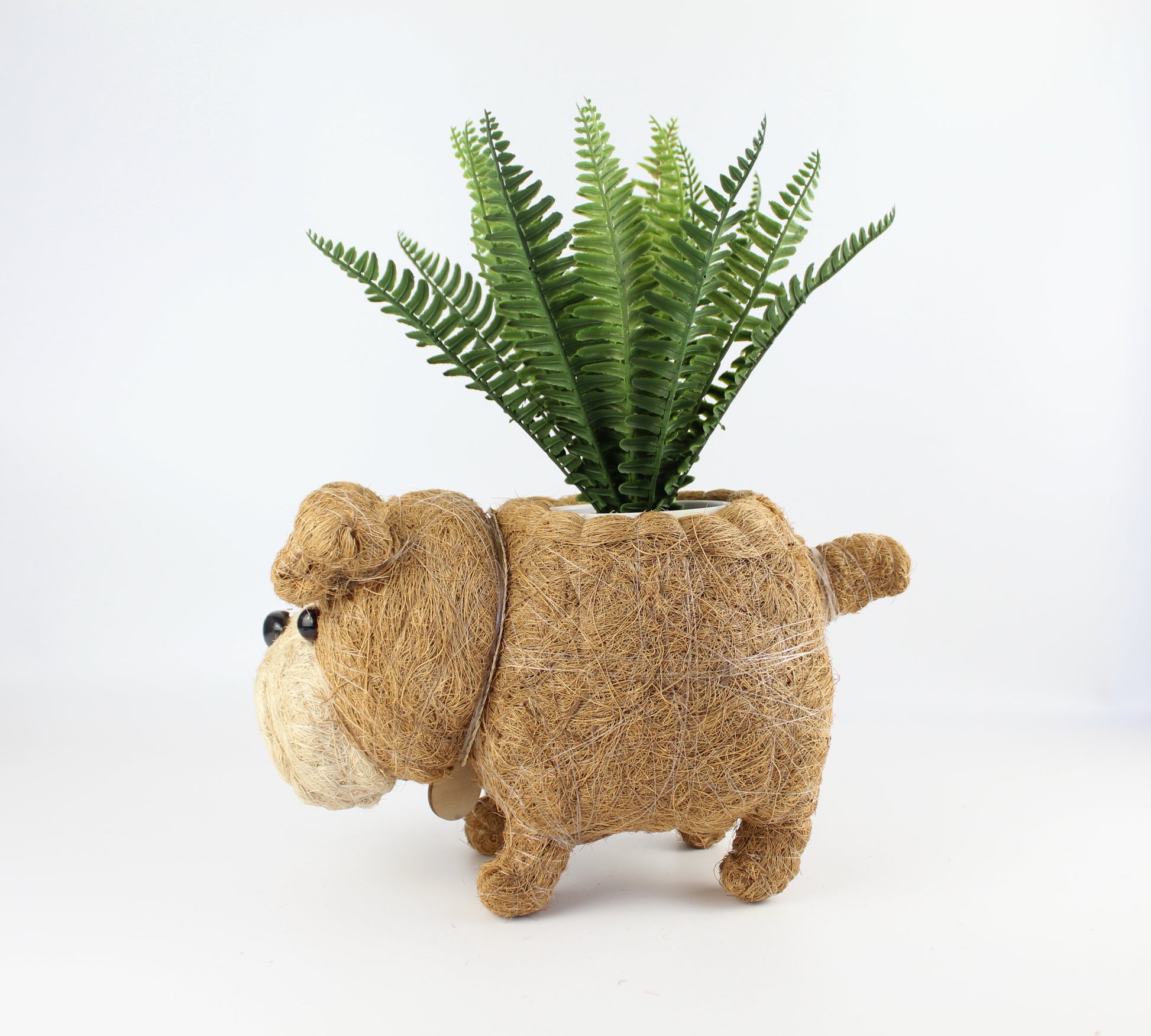 Handmade Coco Coira Animal Planter- English Bulldog - Eco Handcraft store