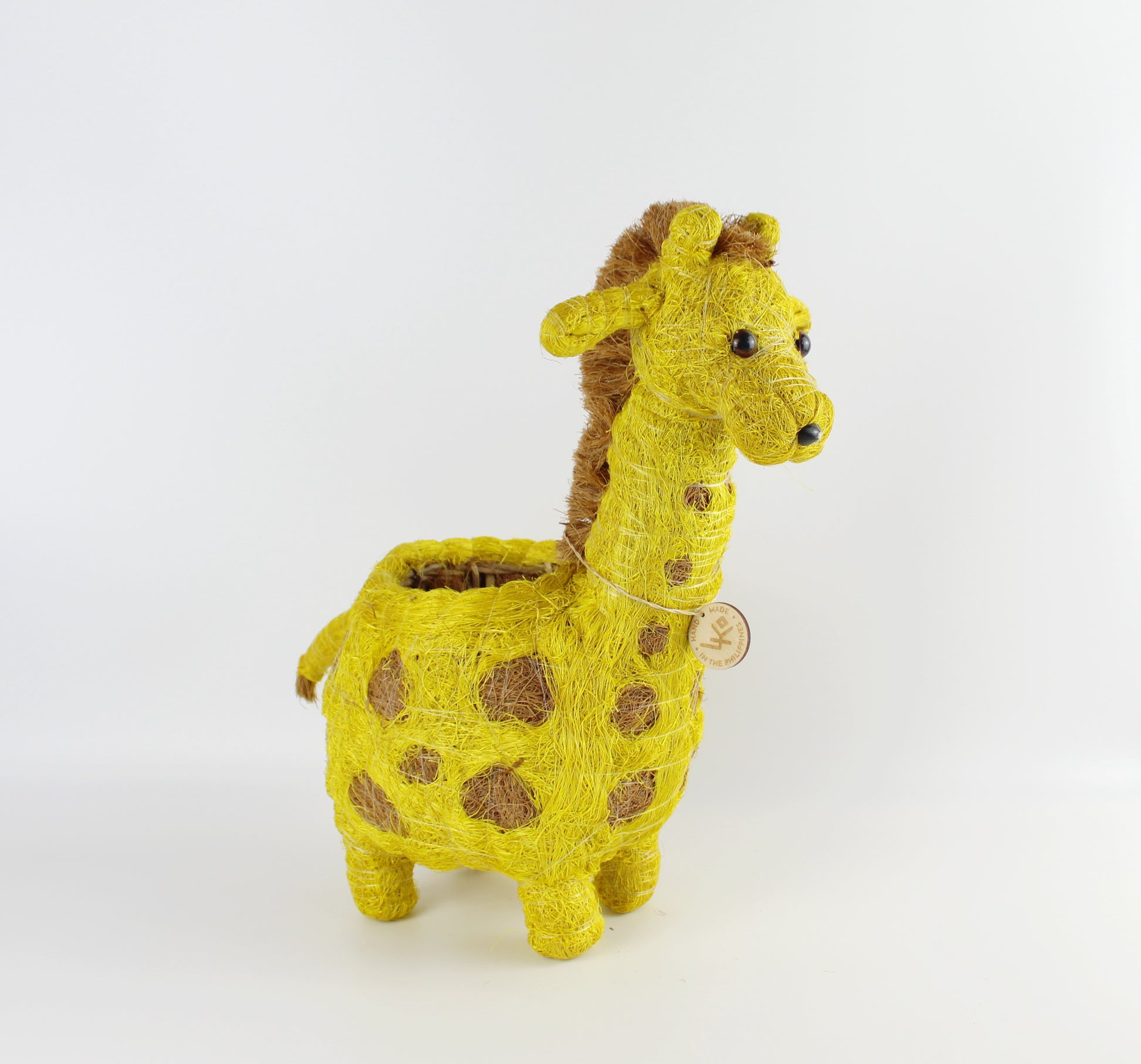 Handmade Coco Coira Animal Planter- Giraffe - Eco Handcraft store