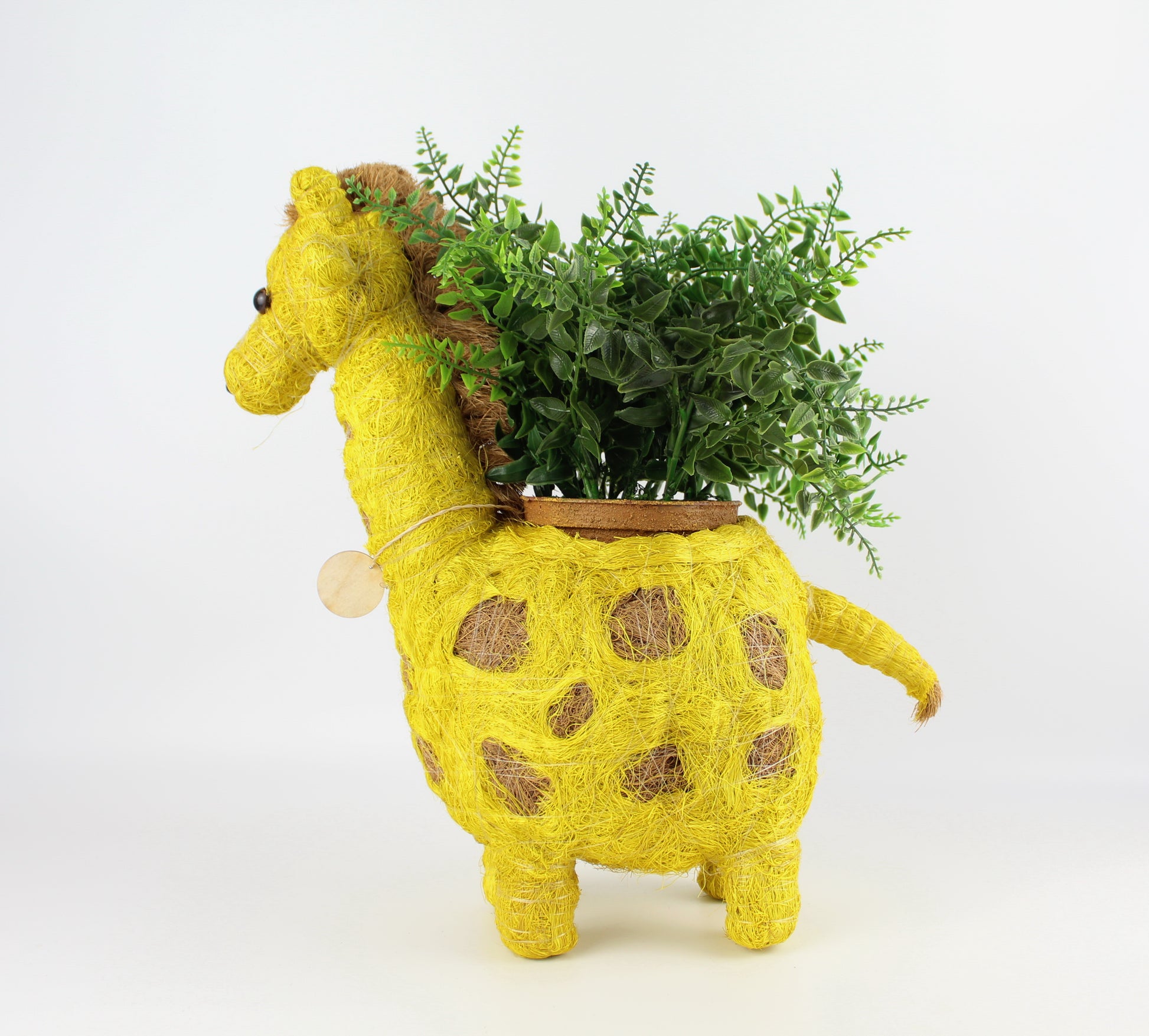 Handmade Coco Coira Animal Planter- Giraffe - Eco Handcraft store