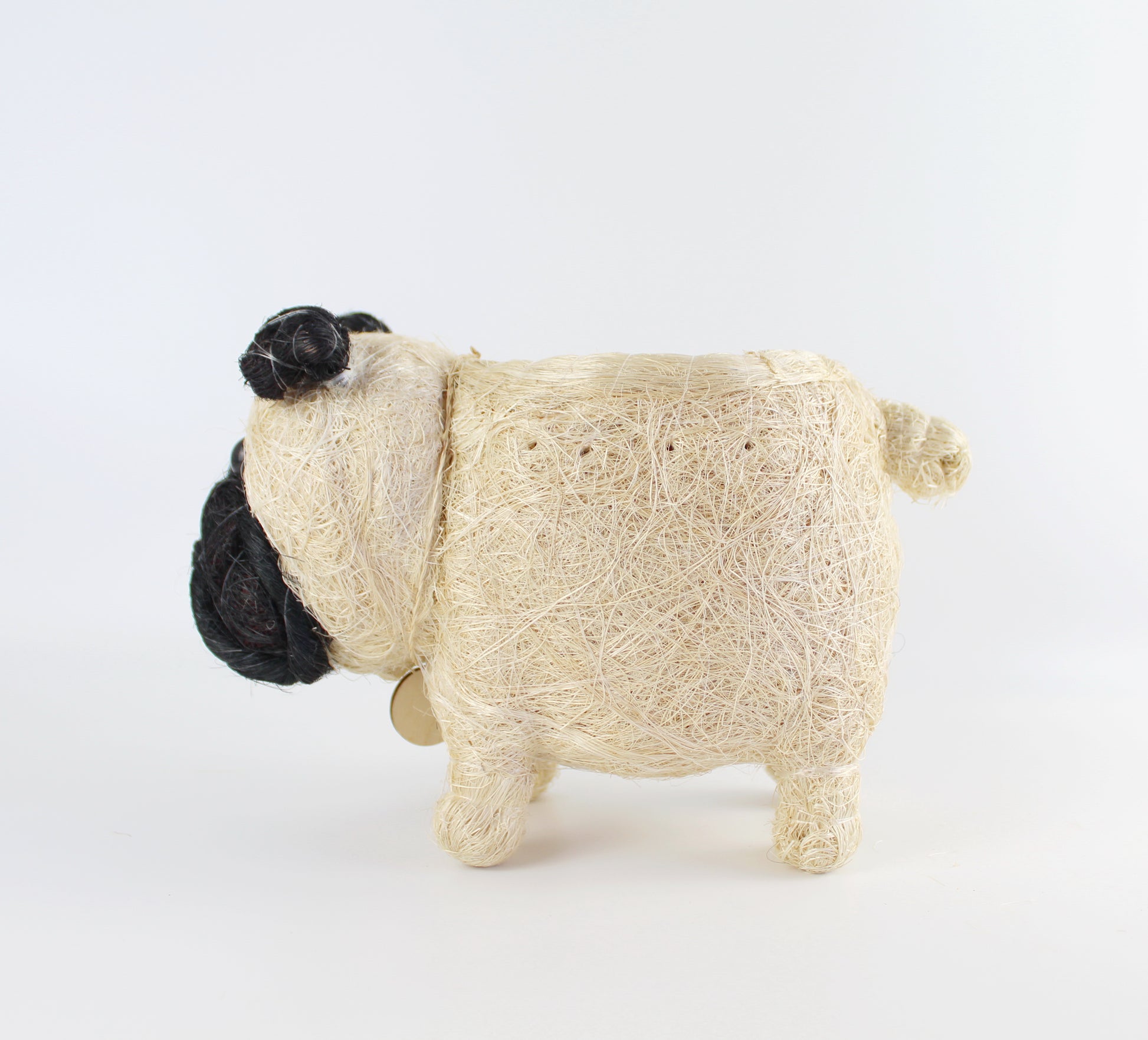 Handmade Coco Coira Animal Planter- Pug - Eco Handcraft store