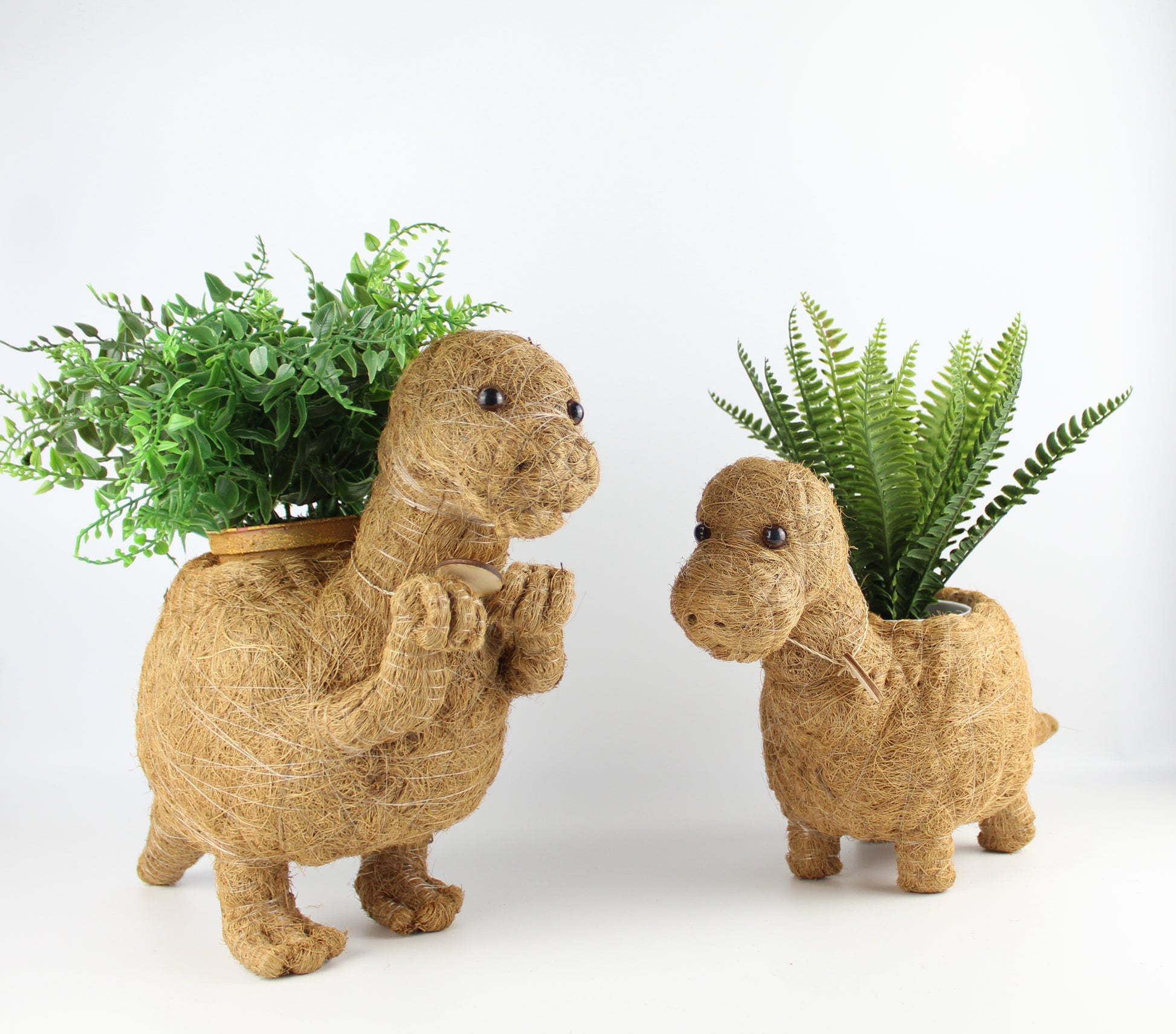 Handmade Coco Coira Animal Planter-T-Rex - Eco Handcraft store