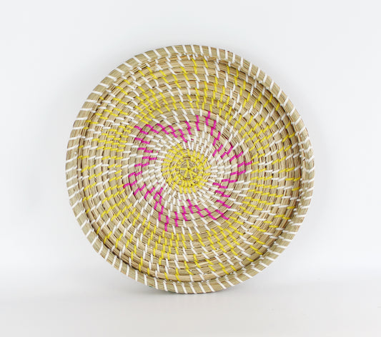 Natural Seagrass Woven Round Serving Tray - Eco Handcraft store