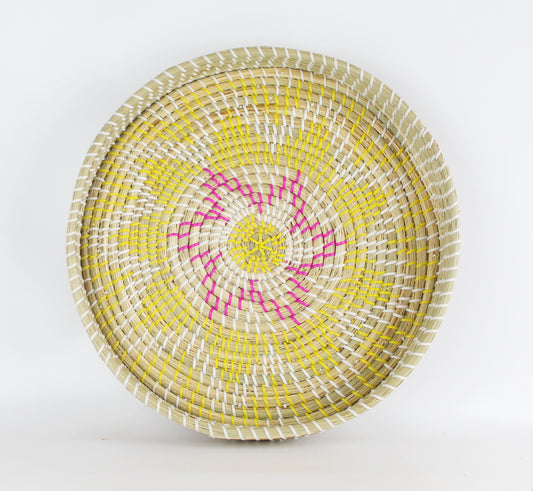 Natural Seagrass Woven Round Serving Tray - Eco Handcraft store